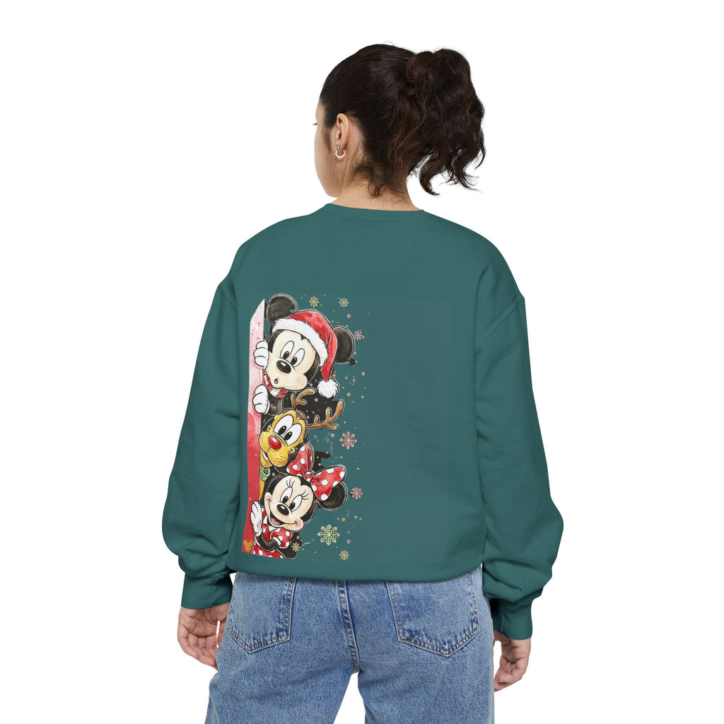 Christmas Disney Characters Sweatshirt  Mickey, Minnie & Pluto Holiday Crew Cartoon Christmas T-shirts and Sweaters