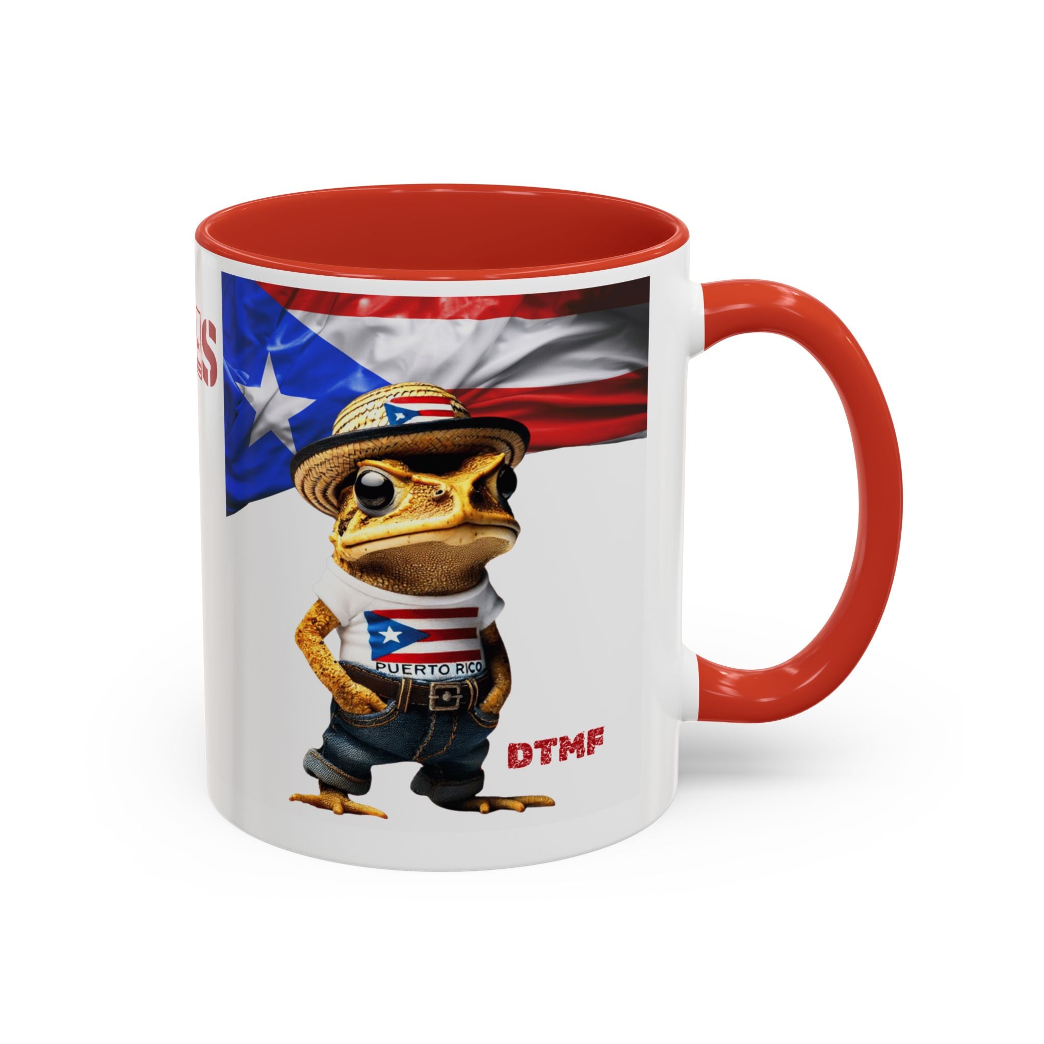 Puerto Rican Frog Character Coffee Mug - Fun Accent Mug for Coffee Lovers