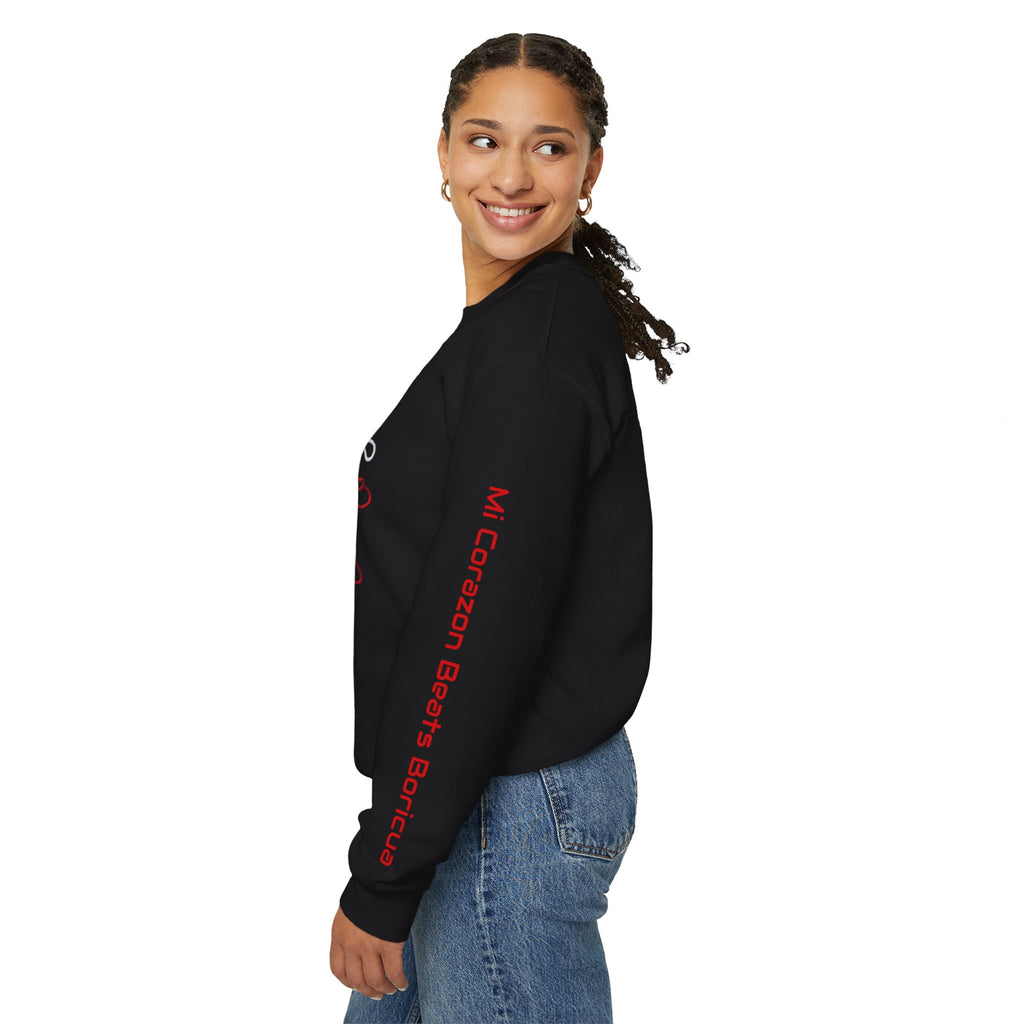 Puerto Rico Heart Crewneck Sweatshirt  Puerto Rican Flag Heart Knit Design