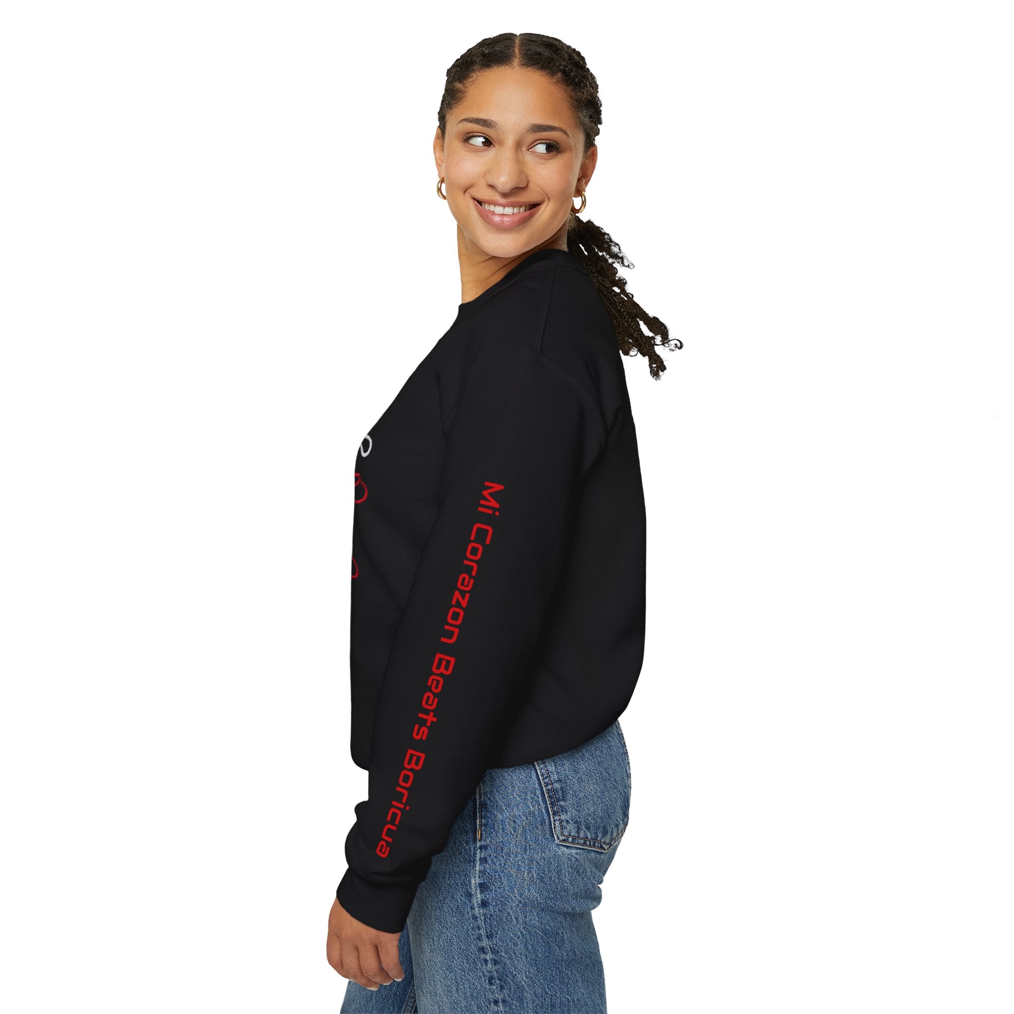 Puerto Rico Heart Crewneck Sweatshirt  Puerto Rican Flag Heart Knit Design