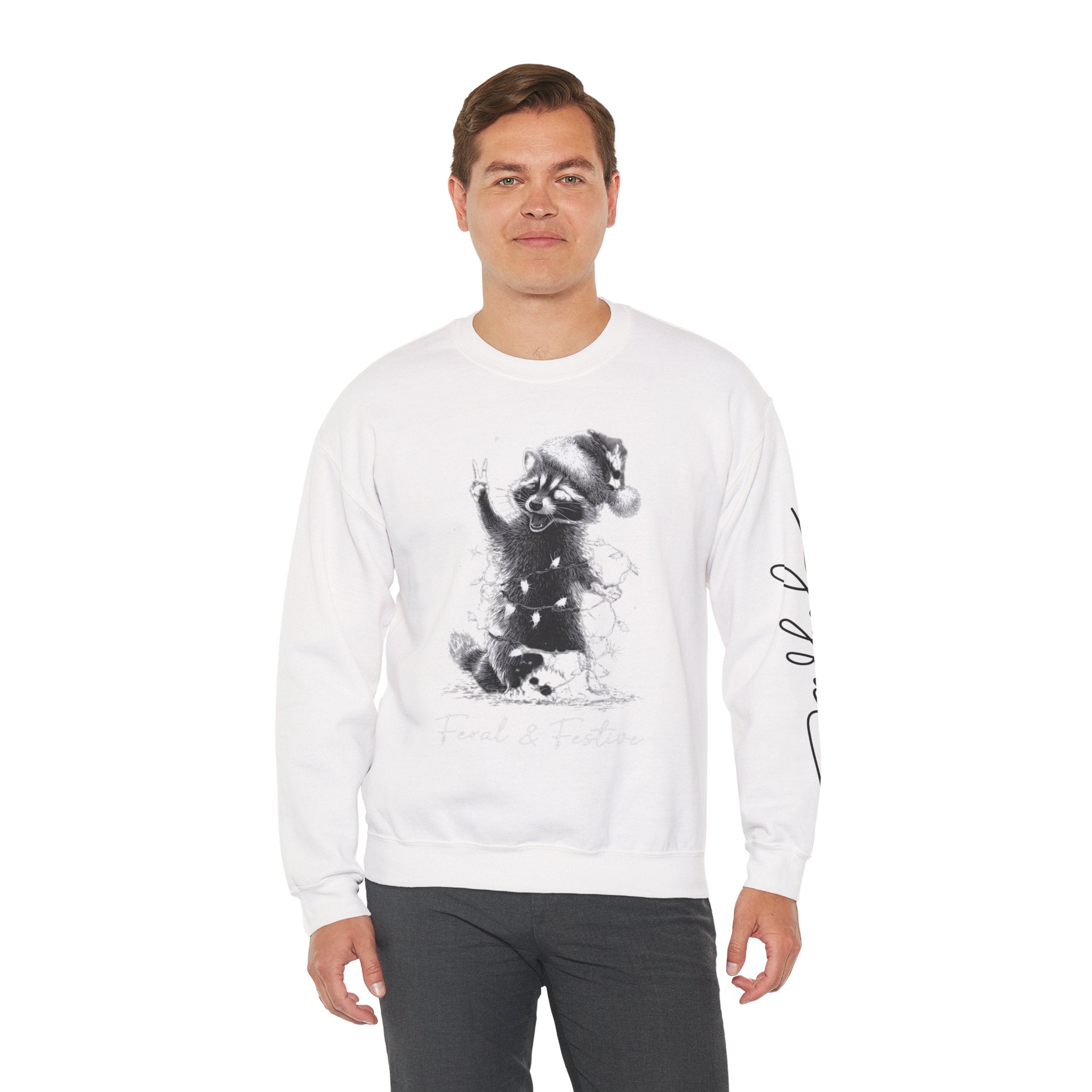 Holiday Raccoon Crewneck Sweatshirt Christmas Tshirts and sweaters,