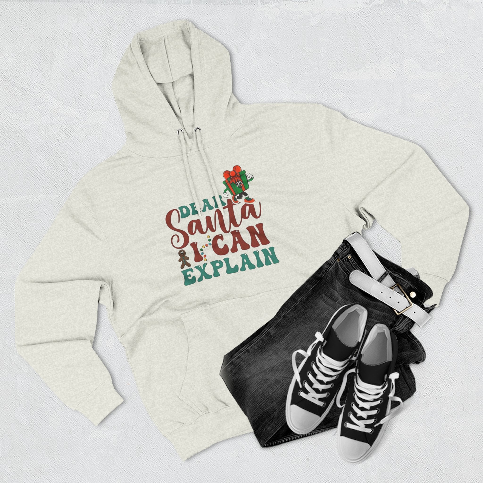 Christmas Hoodie “Dear Santa I Can Explain” Funny Holiday Pullover Christmas T-Shirts and Sweatshirts Collection