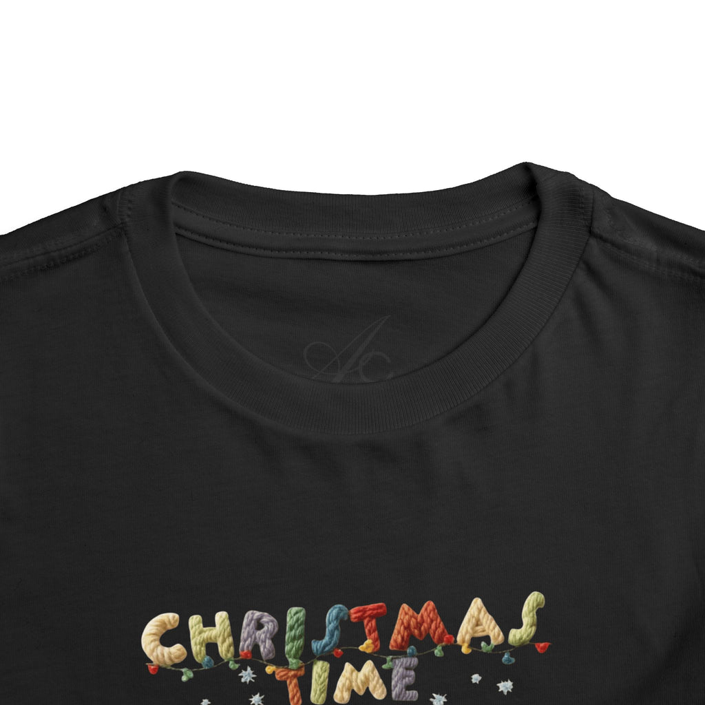 Christmas Time Toddler Tee  Cute Holiday Toy & Santa Print