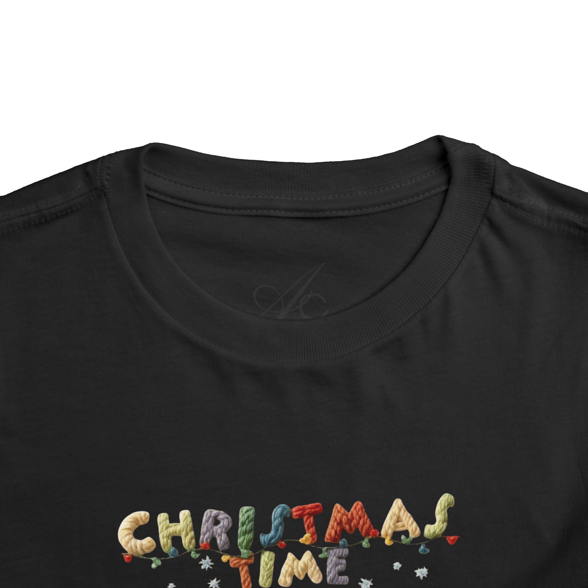 Christmas Time Toddler Tee  Cute Holiday Toy & Santa Print
