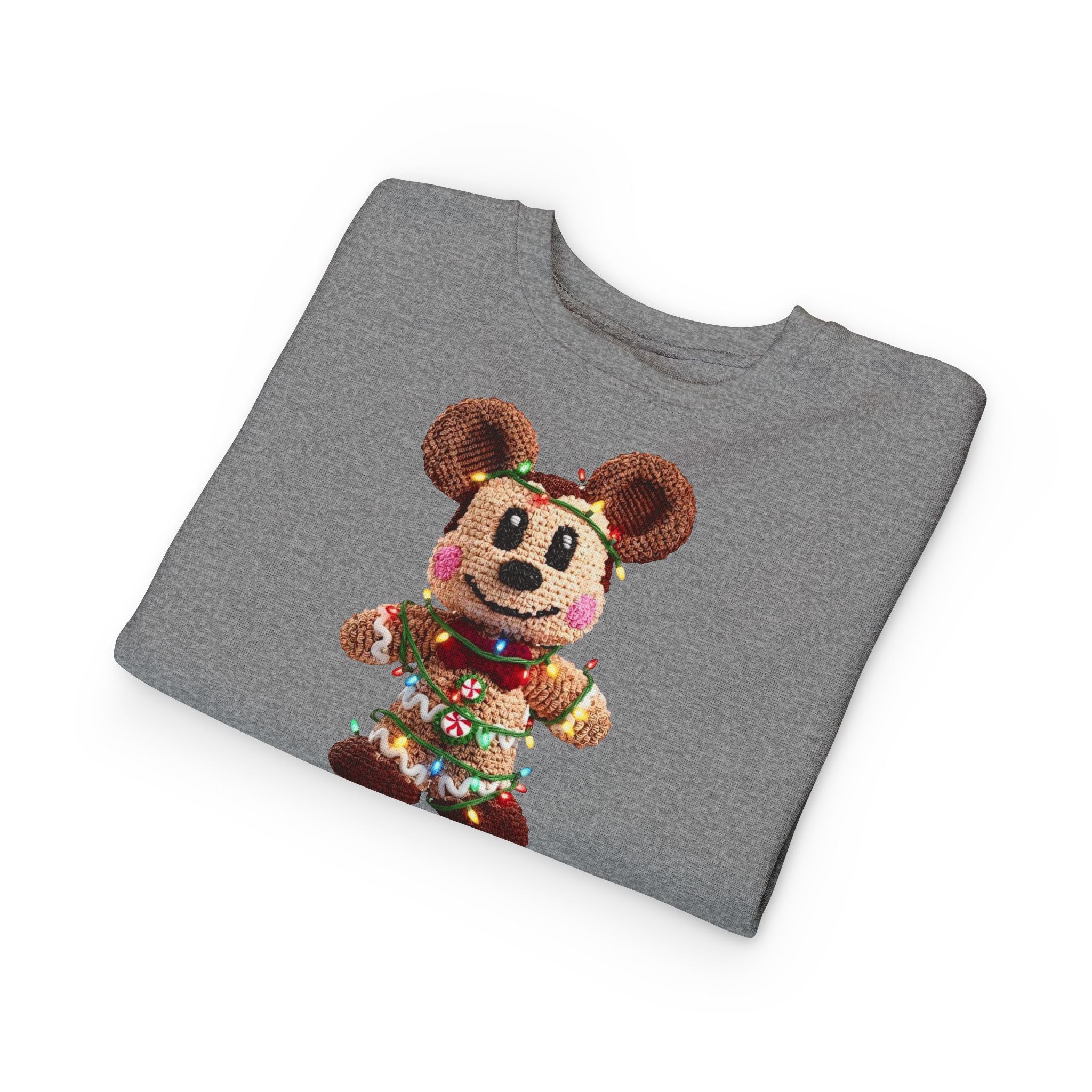 Holiday Plush Bear Toddler Sweatshirt  Festive Lights & Wreath Design