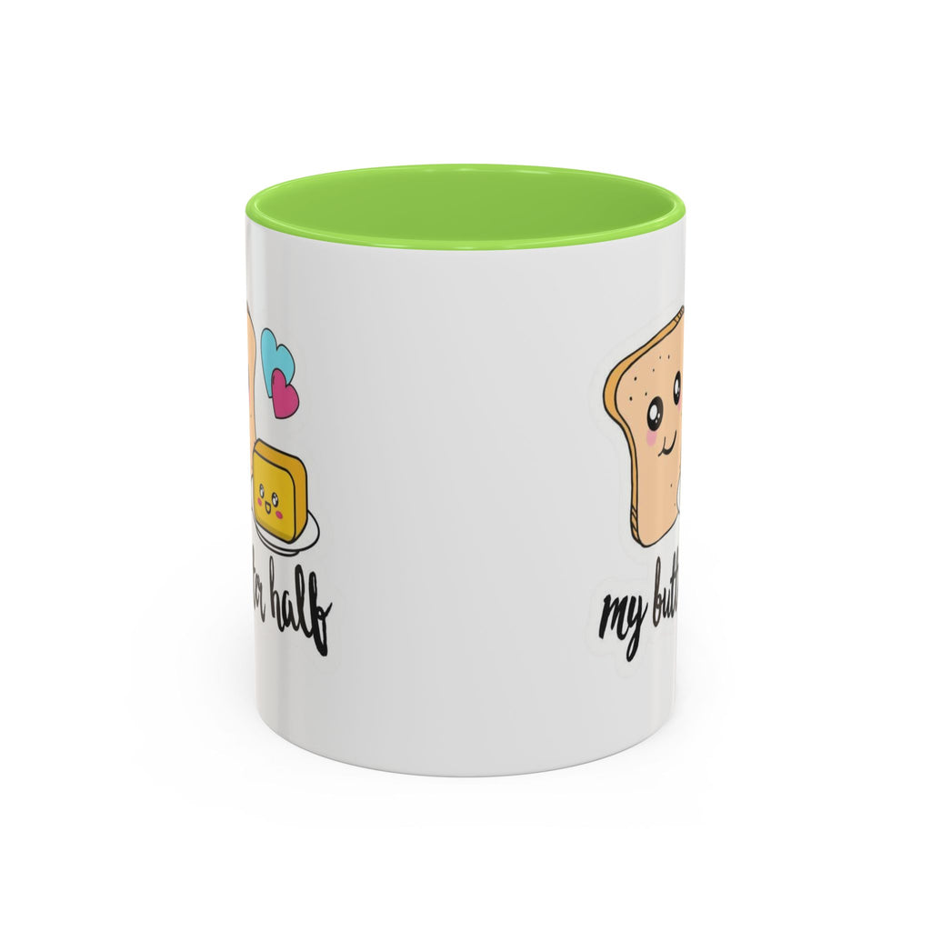 Motivational & Funny Quote Mugs Uplifting Coffee Cup Gifts Cute Foodie Relationship Mug My Butter Half Design, Colorful 11oz & 15oz