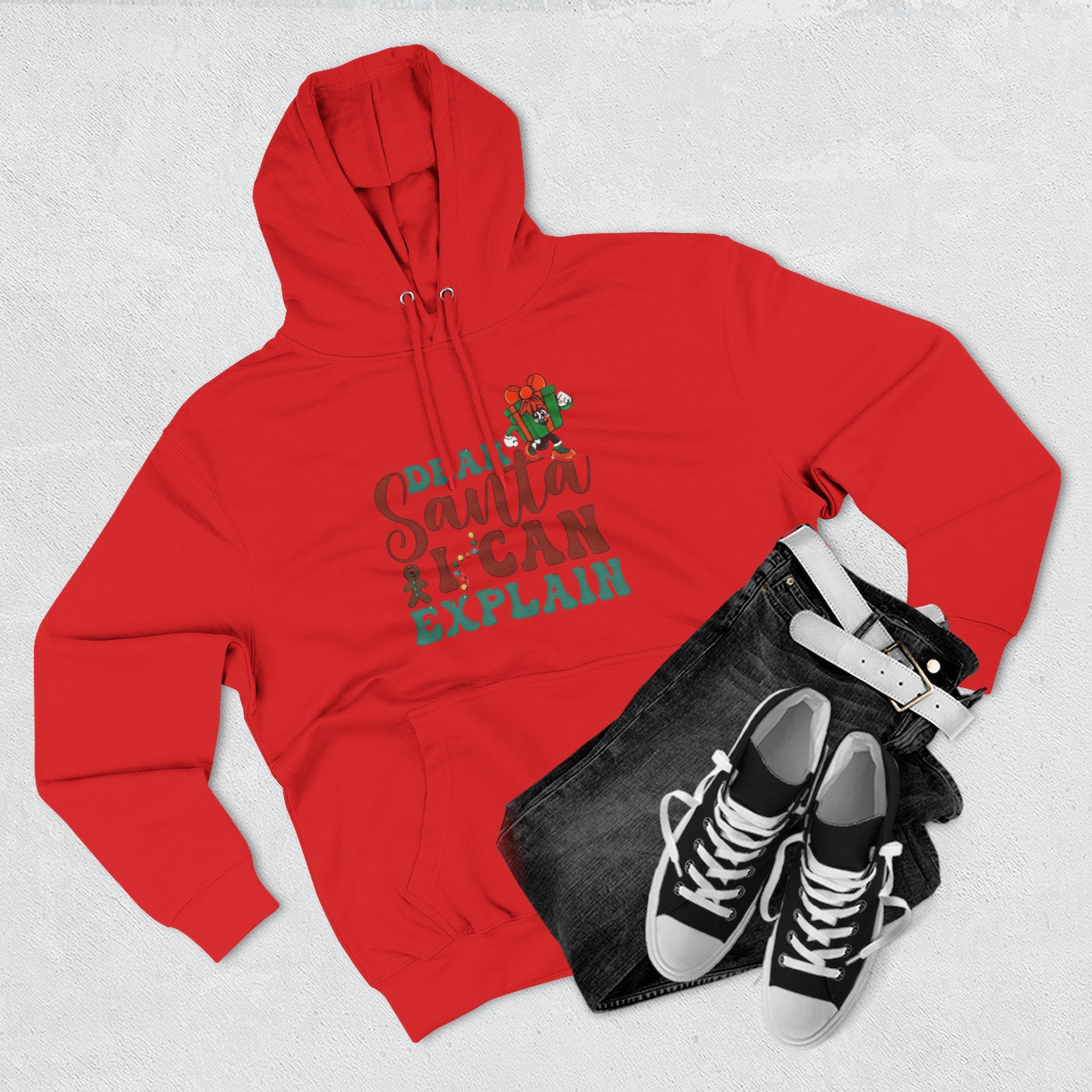 Christmas Hoodie “Dear Santa I Can Explain” Funny Holiday Pullover Christmas T-Shirts and Sweatshirts Collection