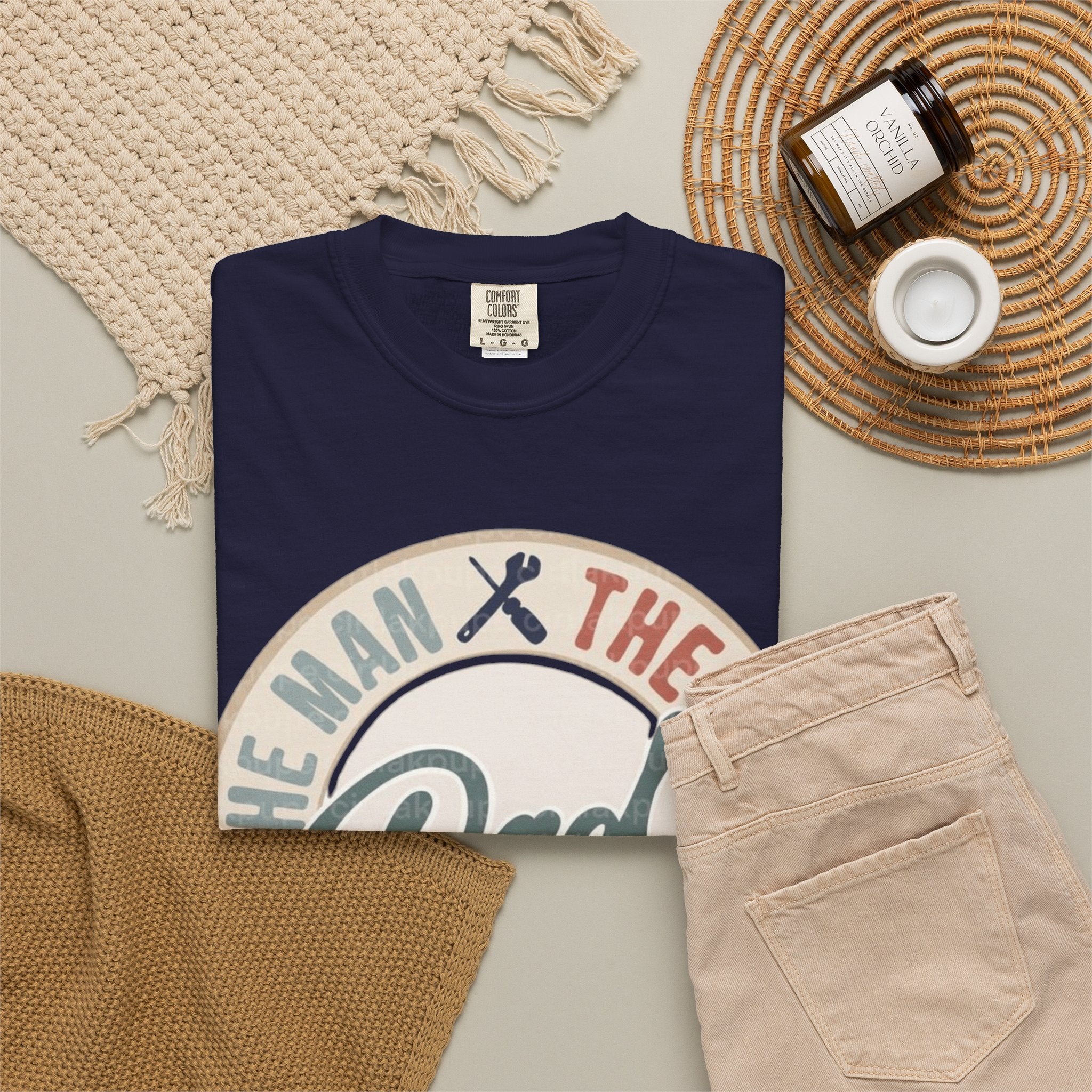Dad Retro Badge T-Shirt — “Dad: The Man, The Myth, The Legend” Father’s Day Tee