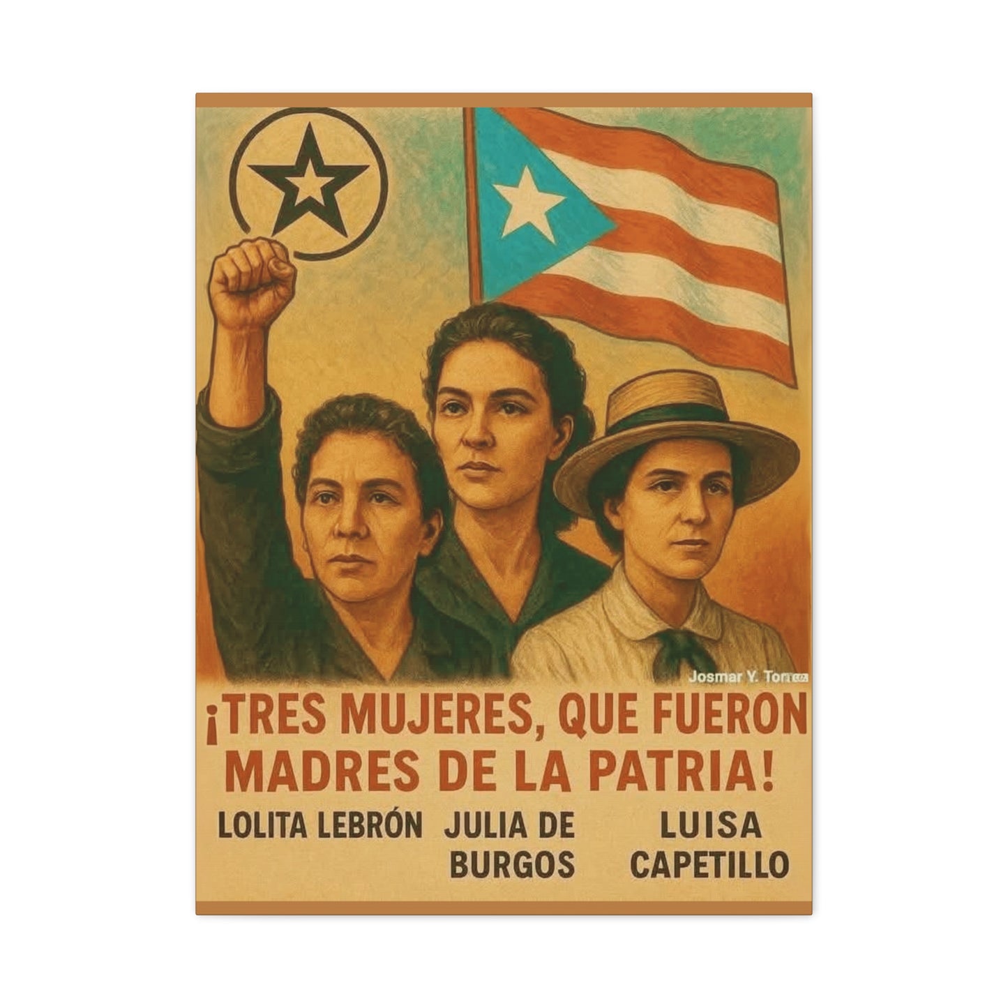 Inspirational Puerto Rican Women Canvas Wall Art, Feminist Gift, Activism Decor, Home Office Wall Art, Puerto Rico Pride