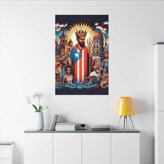 Vibrant Puerto Rican Art Canvas, Cultural Wall Decor, Celebration Decor, Unique Gift, Home Accent, Multi-Size