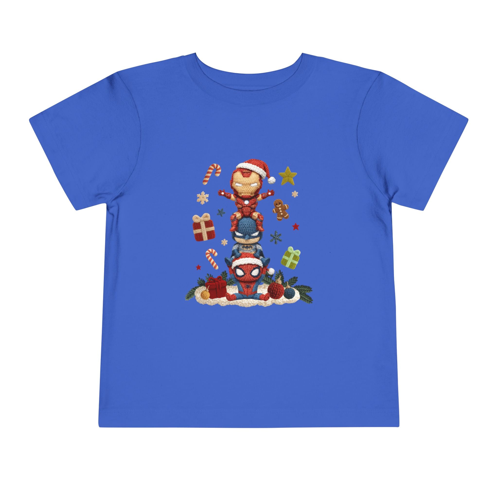 Toddler Tee  Cute Stacked Superhero Christmas Pile christmas kids collection