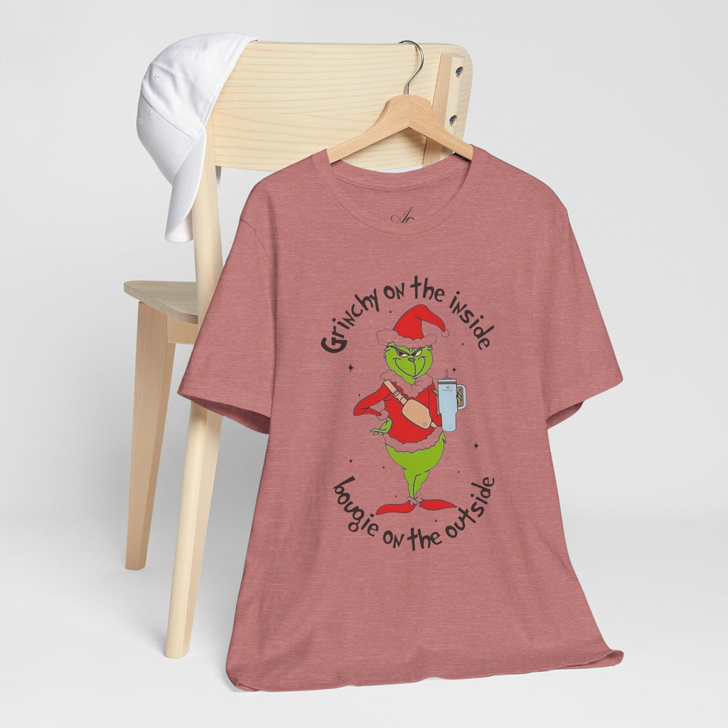 Grinch-Inspired Holiday Tee: 'Grinchy on the Inside, Boogie on the Outside'