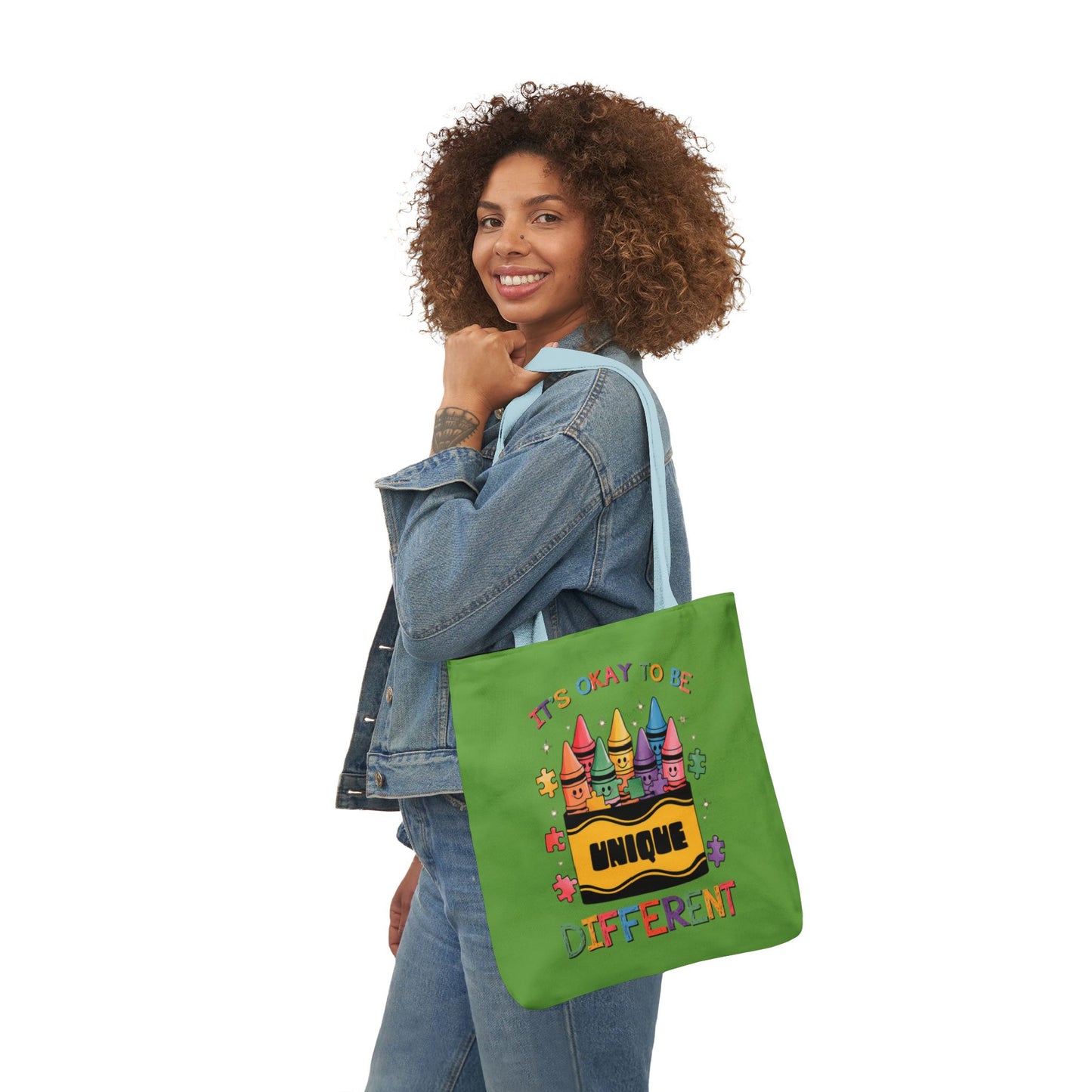 Autism Awareness & Pride Collection Unique Canvas Tote Bag with Colorful Castle Design