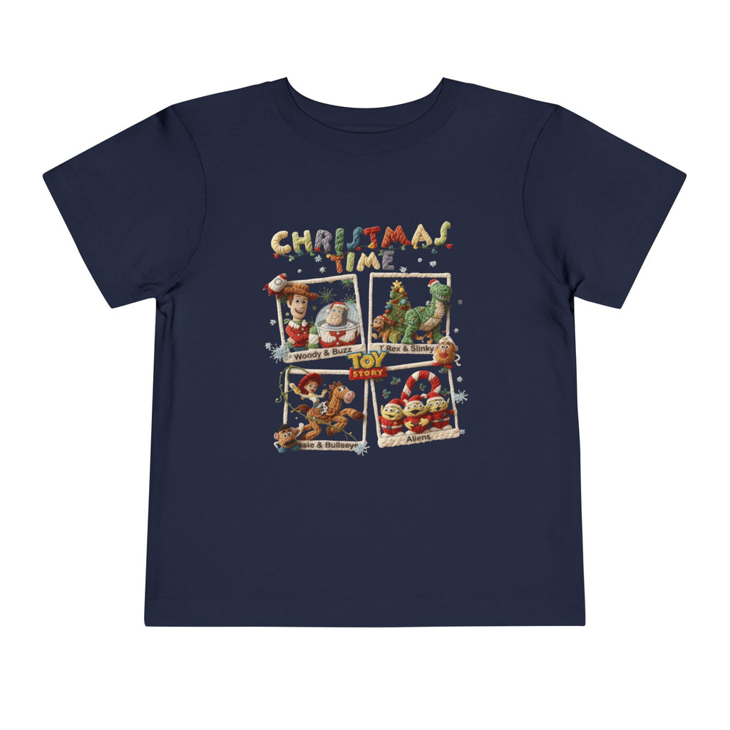 Christmas Time Toddler Tee  Cute Holiday Toy & Santa Print
