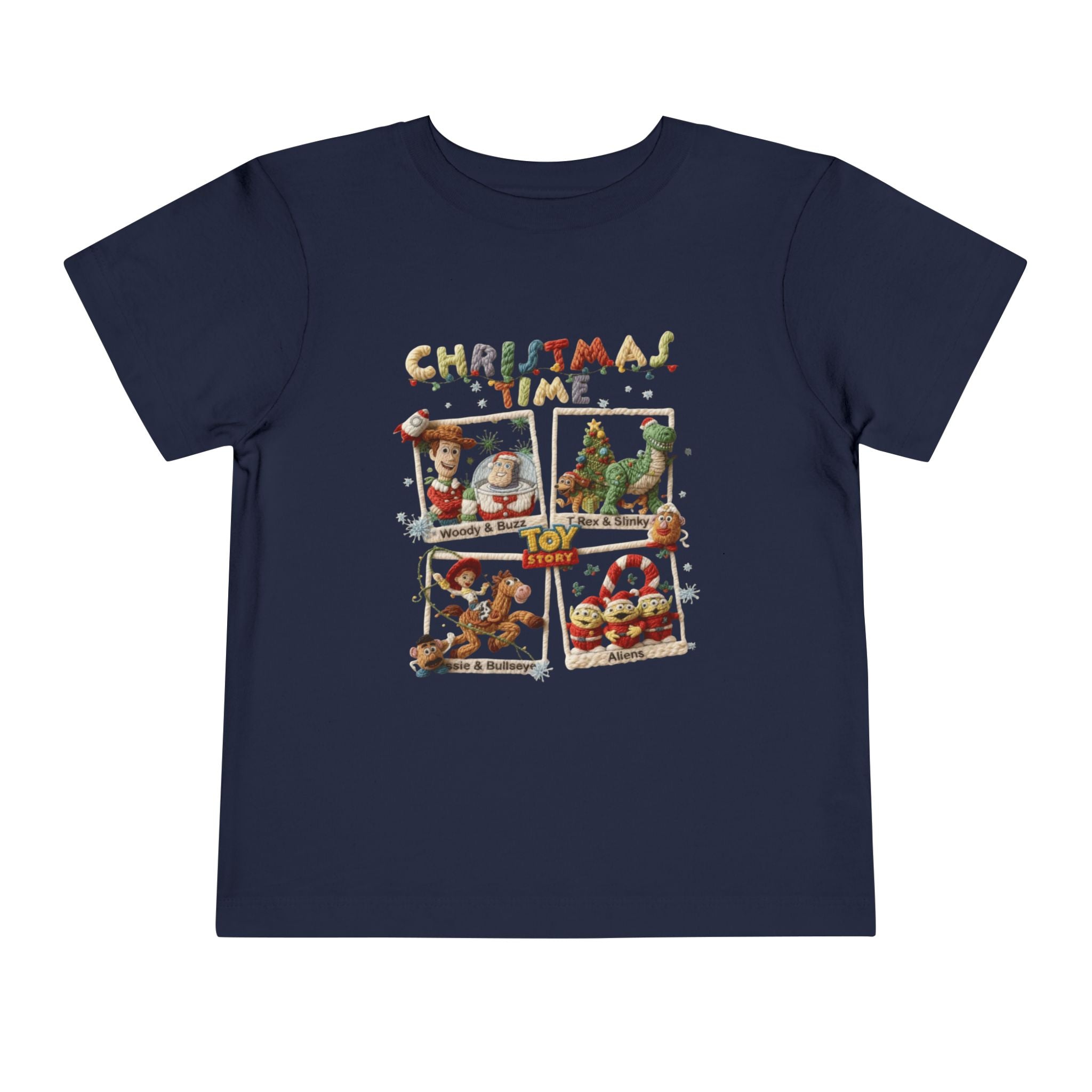 Christmas Time Toddler Tee  Cute Holiday Toy & Santa Print
