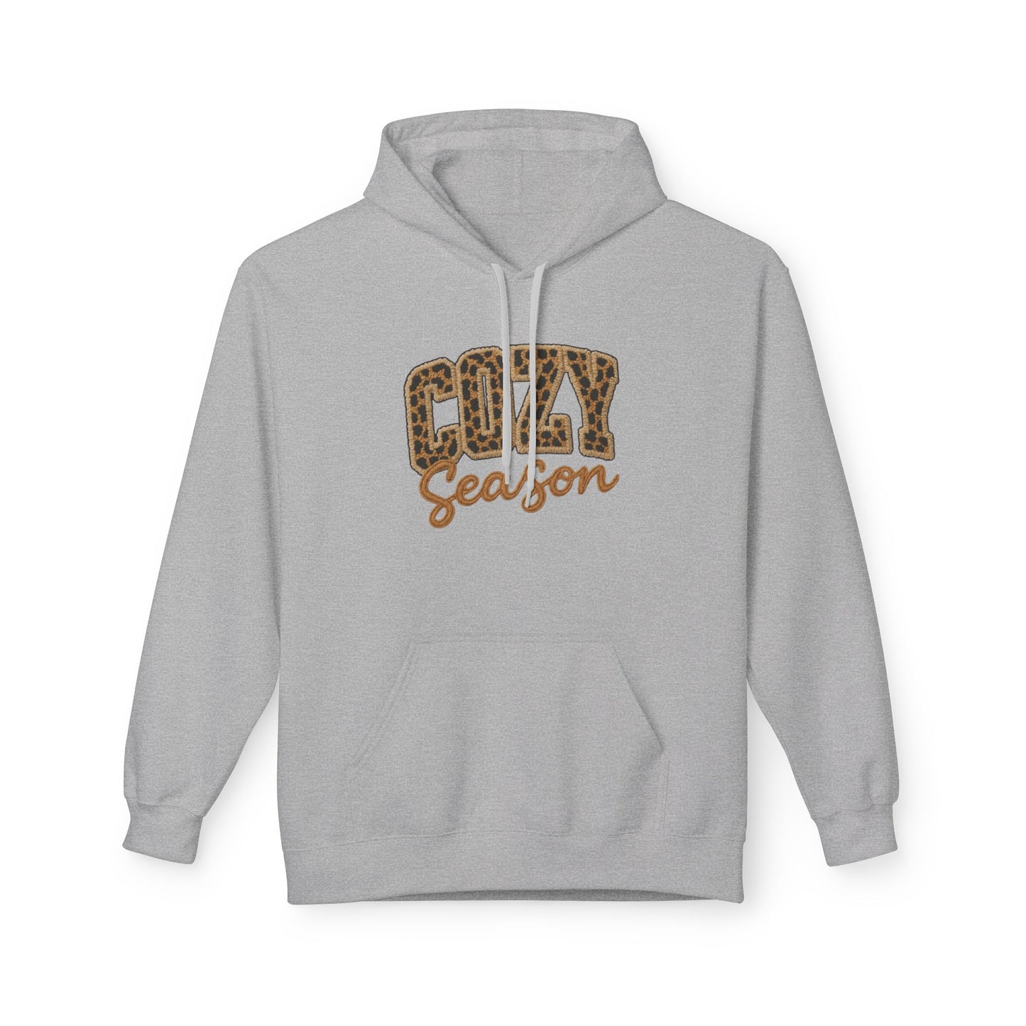 Cozy Season Leopard Hoodie — Fall Winter Graphic Pullover