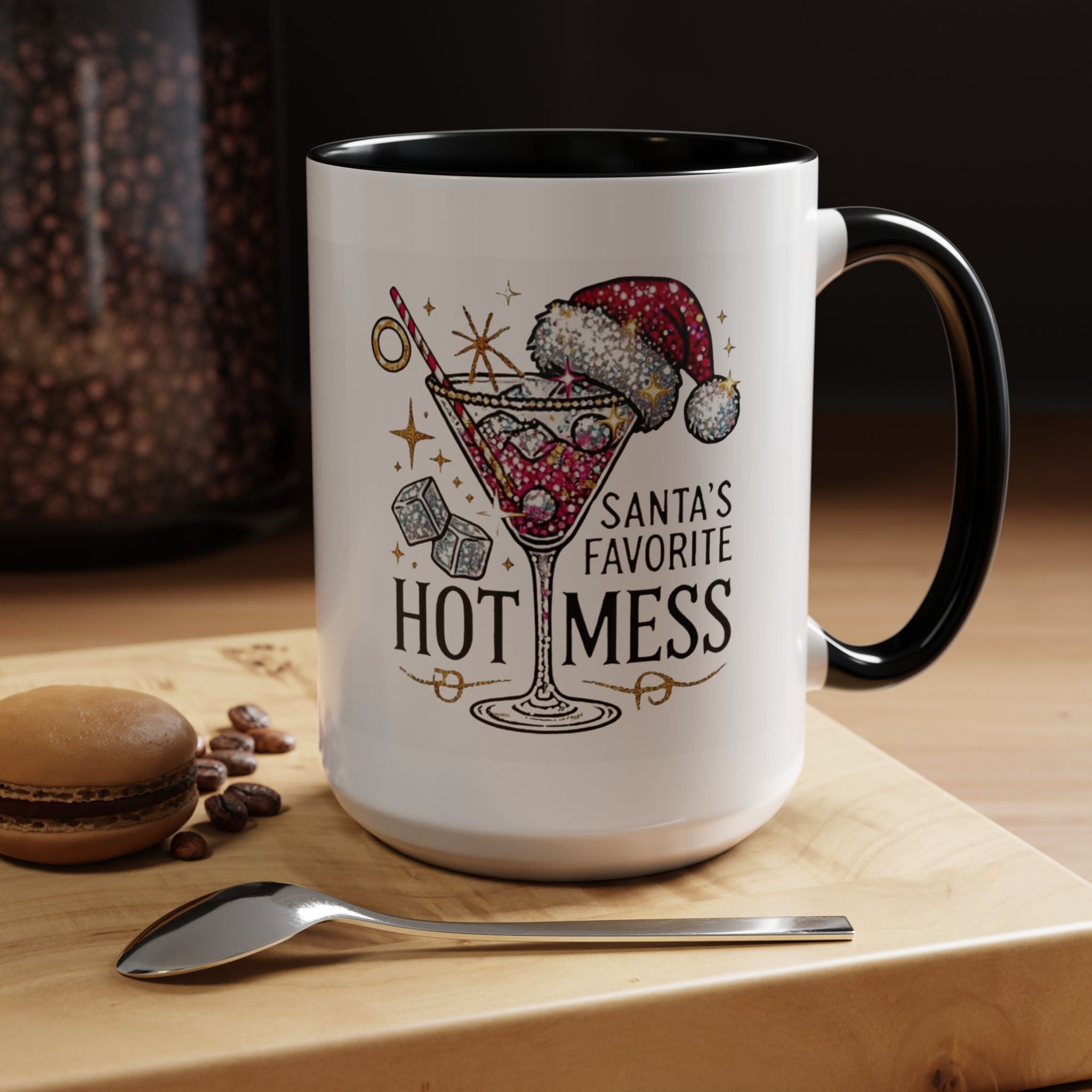 Accent Coffee Mug - "Santa's Favorite Hot Mess" Holiday Cocktail Mug (11/15 oz)