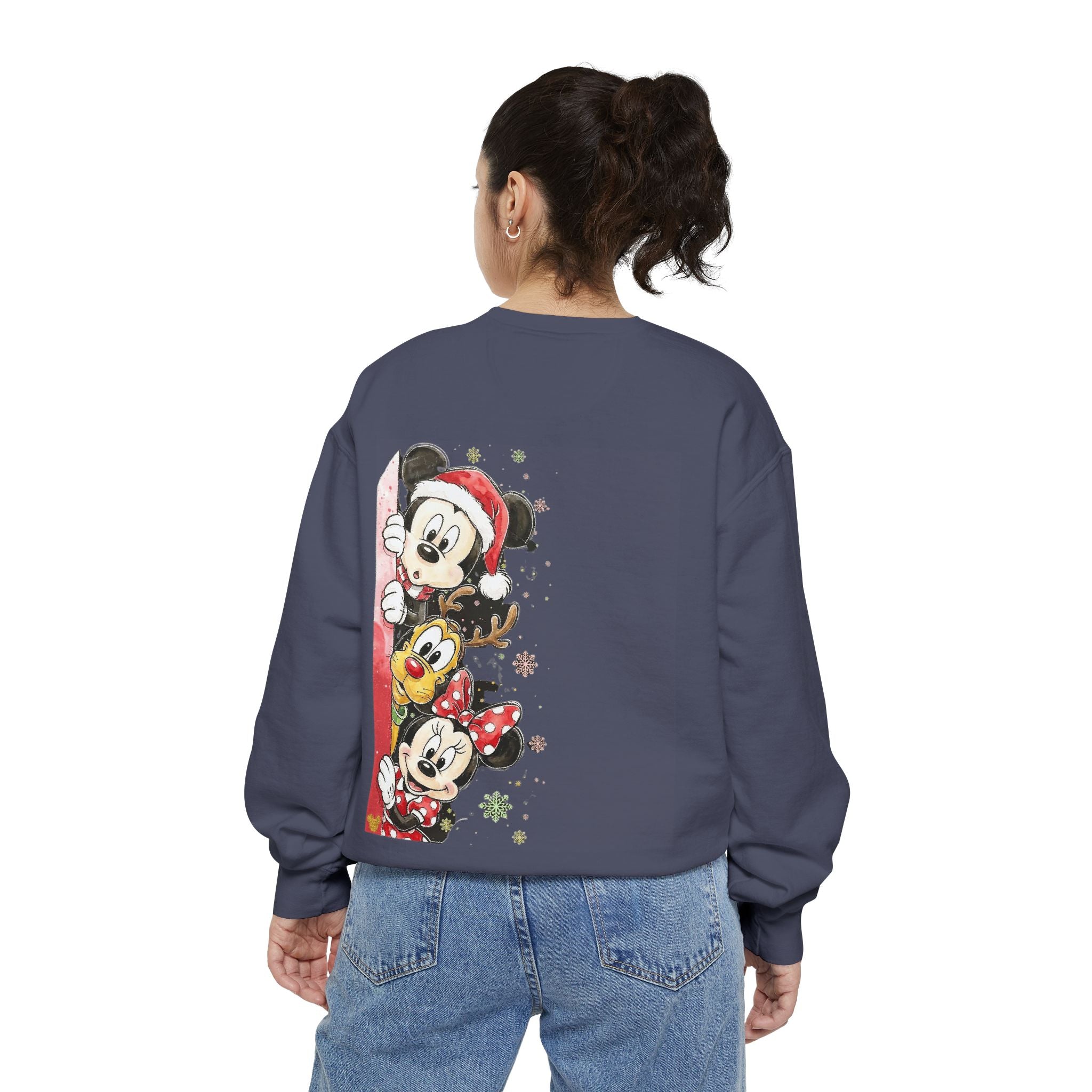 Christmas Disney Characters Sweatshirt  Mickey, Minnie & Pluto Holiday Crew Cartoon Christmas T-shirts and Sweaters