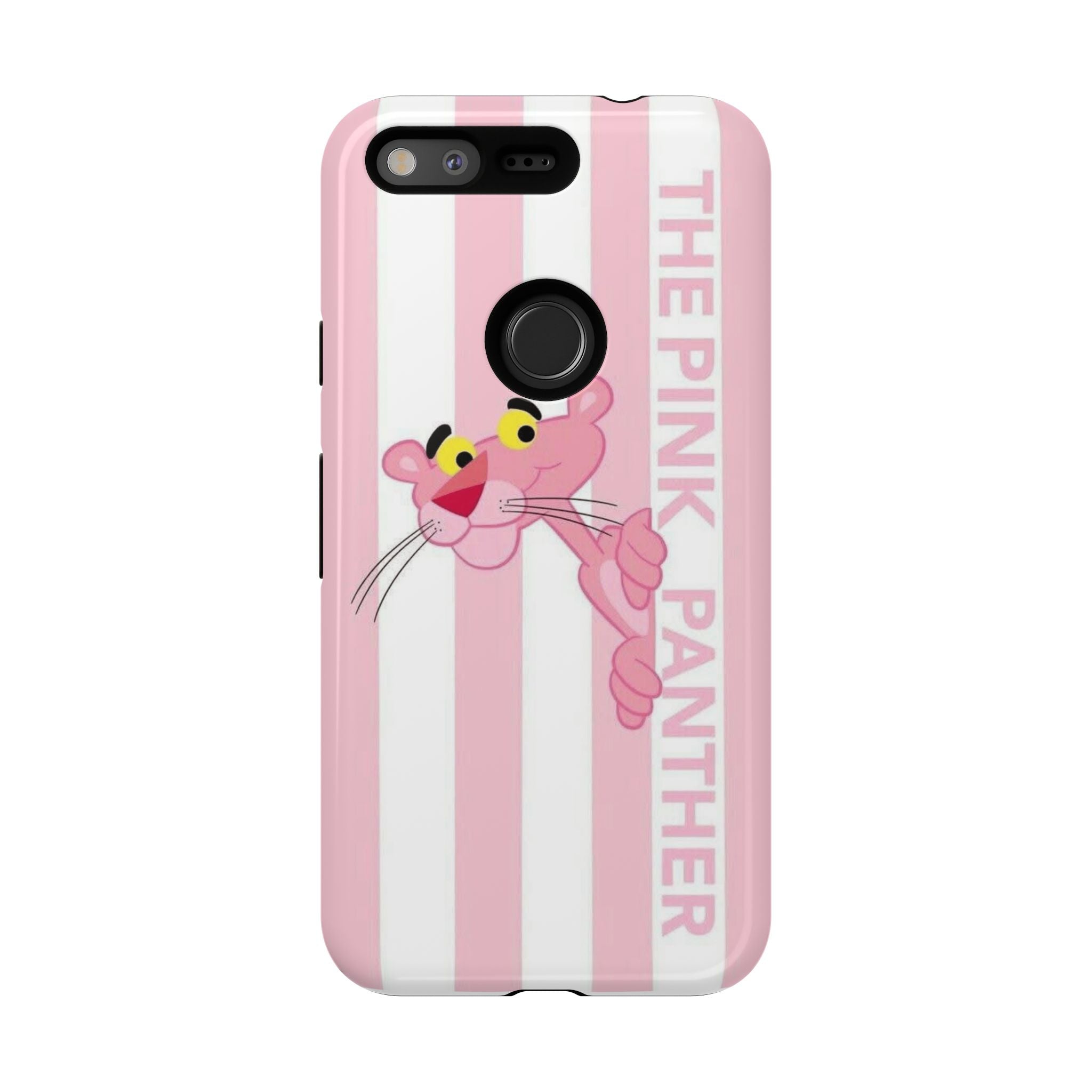 Pink Panther Tough Case Retro Striped Phone Case with "The Pink Panther" Design