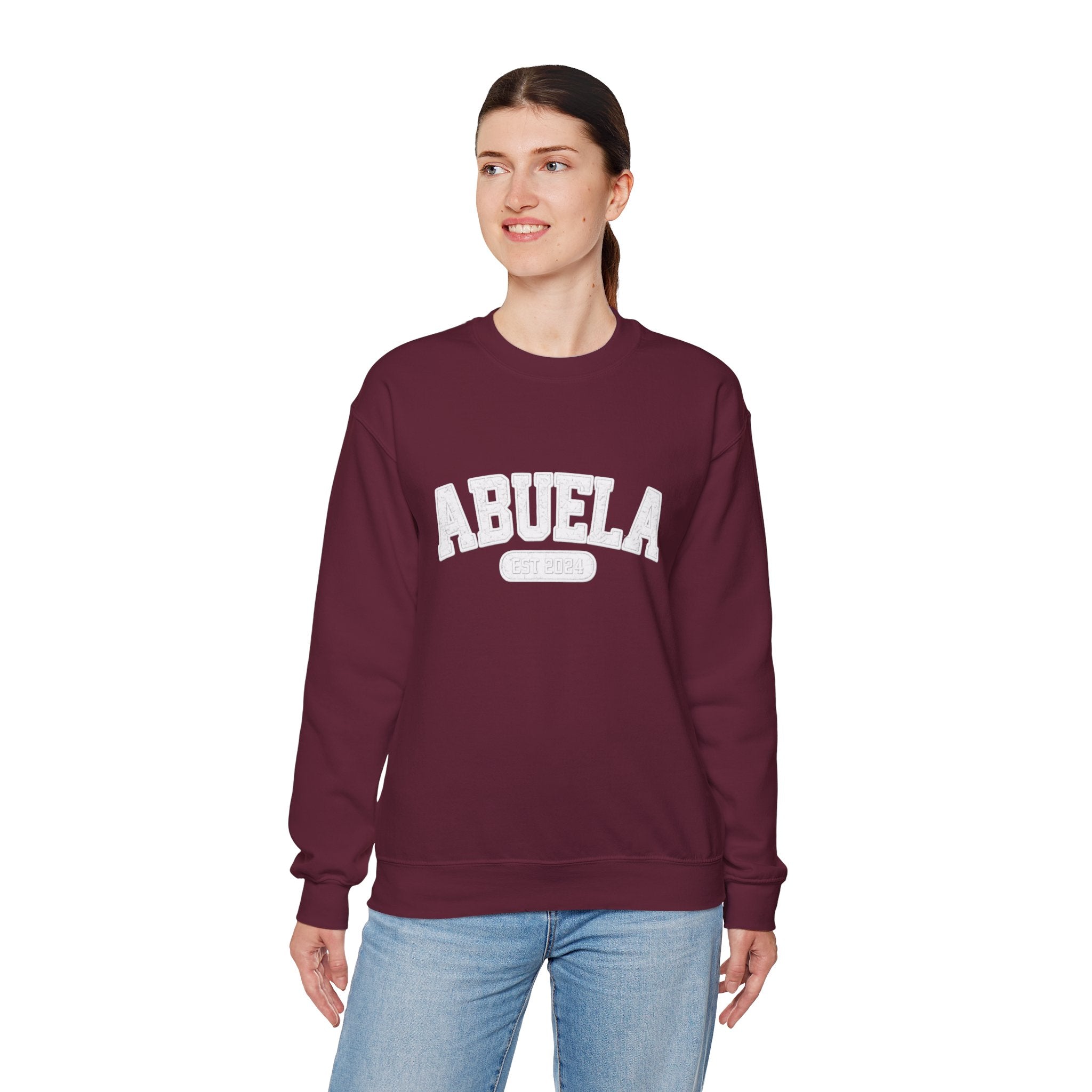 Abuela Varsity Crewneck Sweatshirt Cozy Grandma Gift Minimal Everyday Family Love Apparel