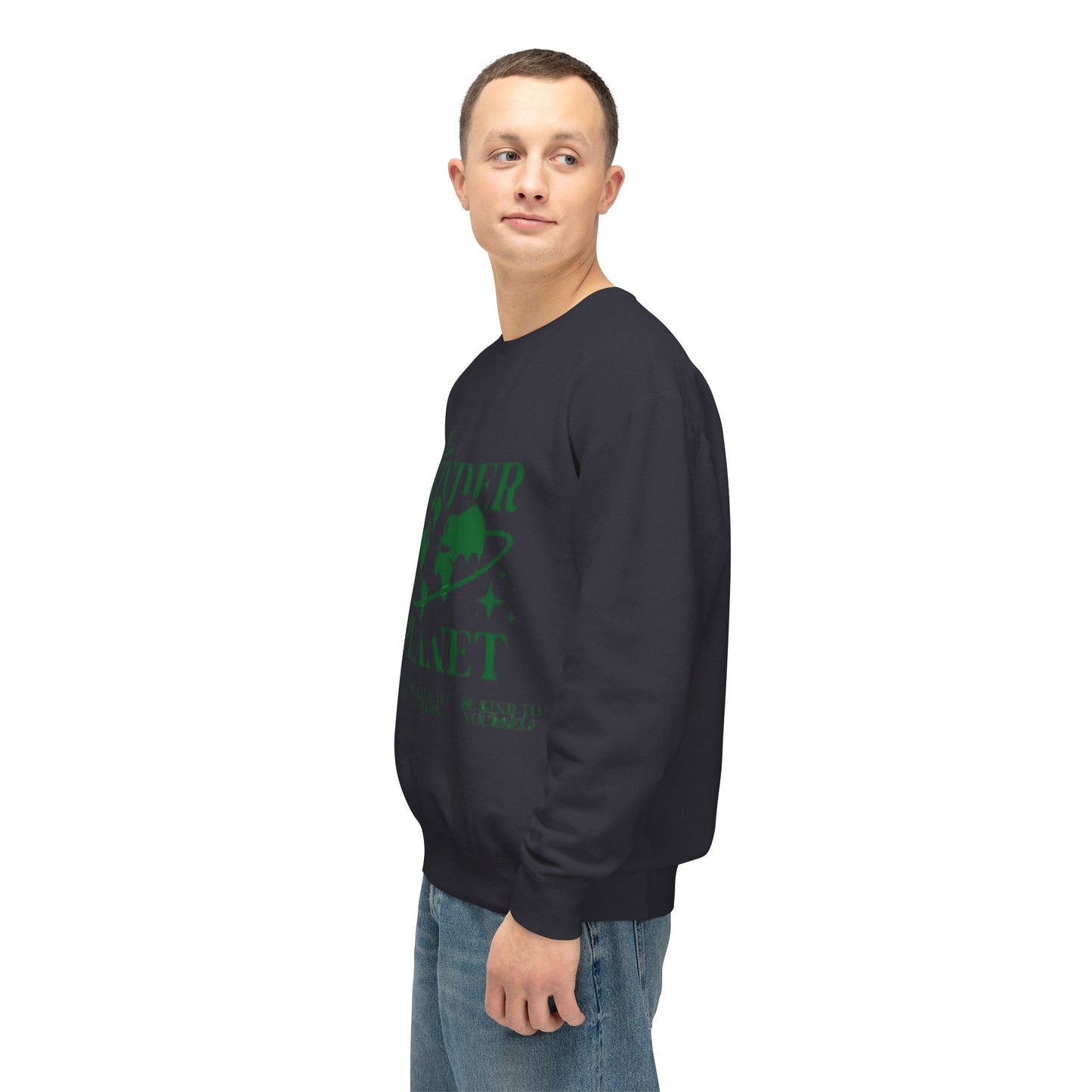 Kinder Planet Crewneck Sweatshirt Eco-Friendly Earth Day Graphic Pullover