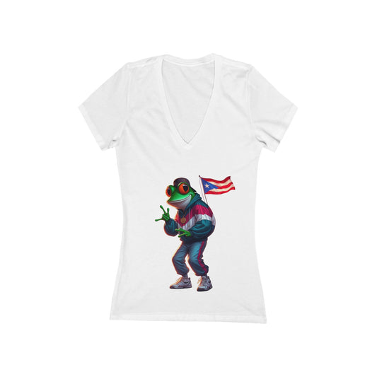 Nuyorican Apparel  Puerto Rican Diaspora Playful Frog  Nature Lovers, Summer Fashion, Fun Frog Design
