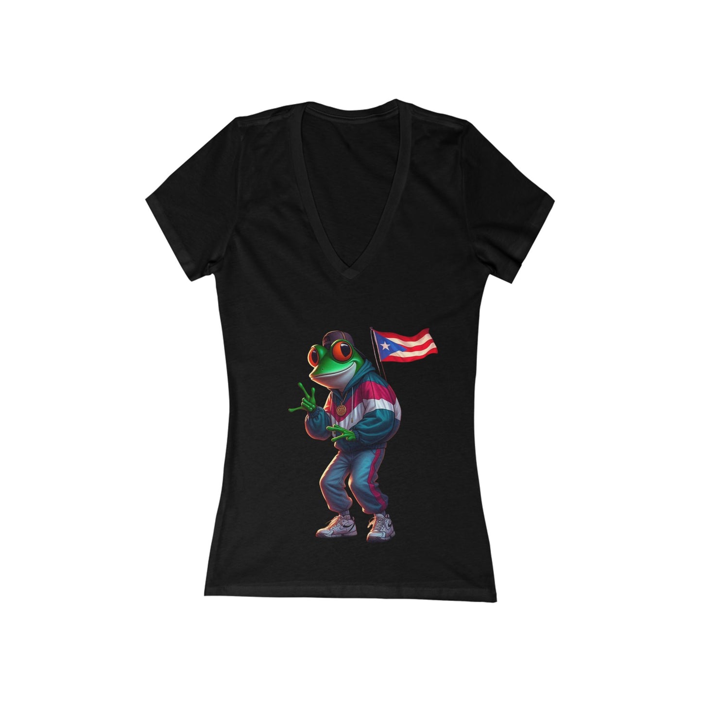 Nuyorican Apparel  Puerto Rican Diaspora Playful Frog  Nature Lovers, Summer Fashion, Fun Frog Design