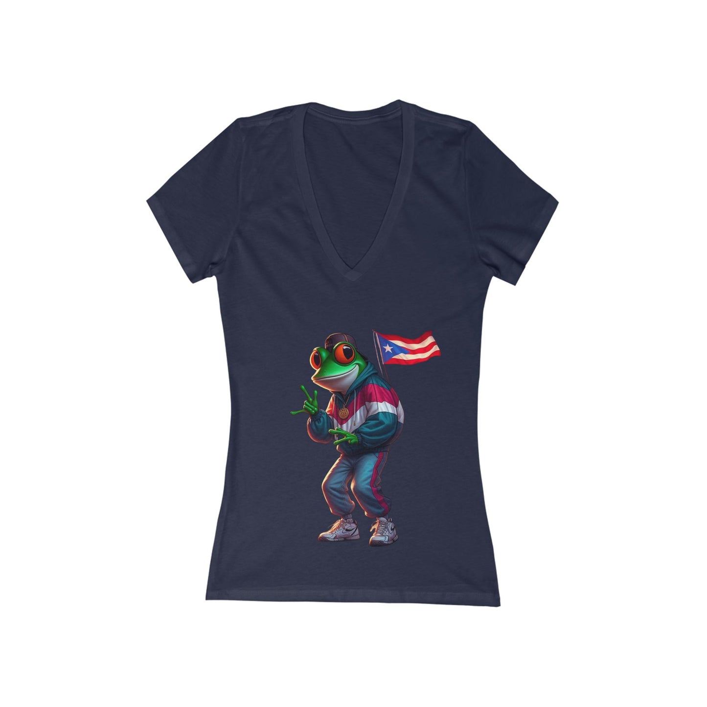 Nuyorican Apparel  Puerto Rican Diaspora Playful Frog  Nature Lovers, Summer Fashion, Fun Frog Design