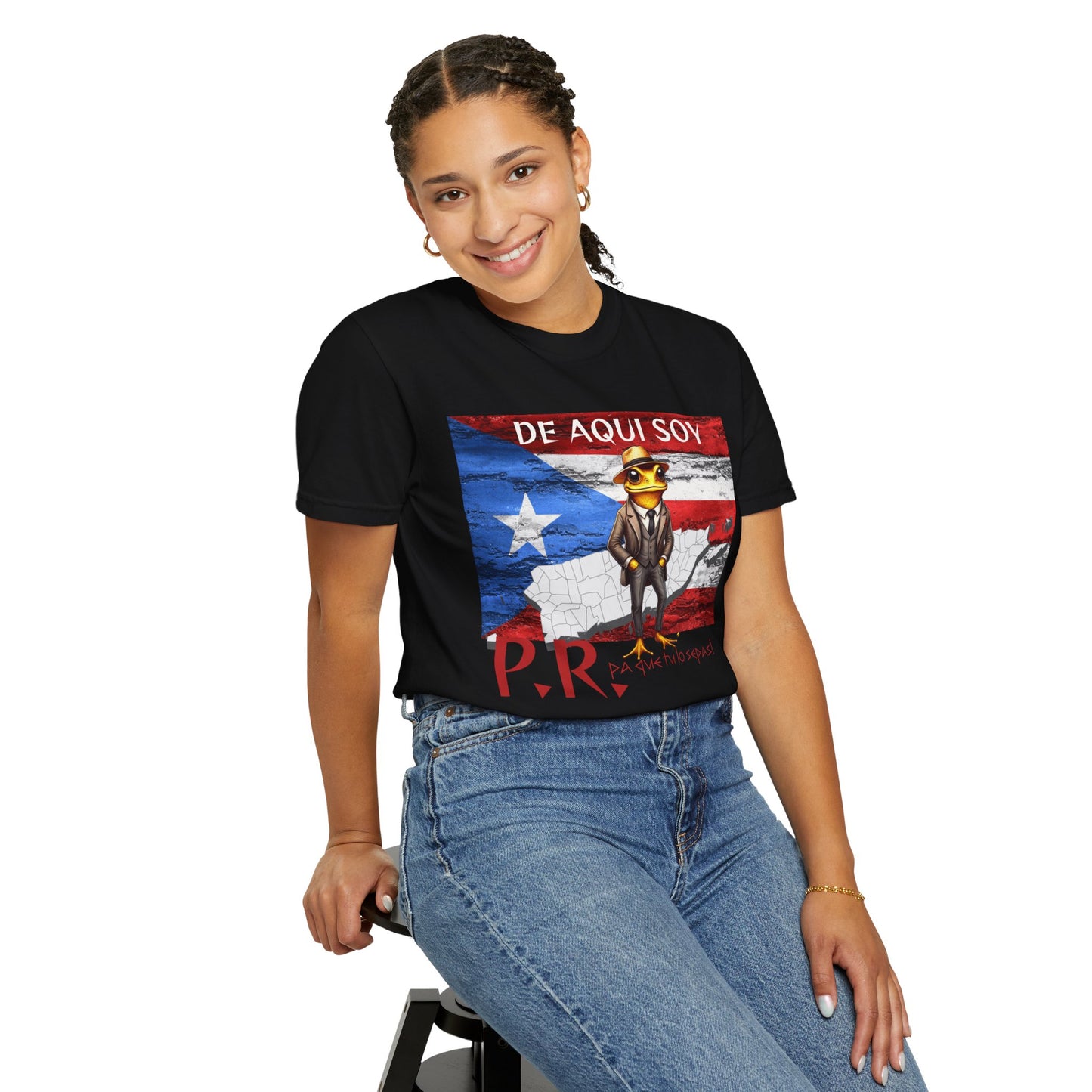 Puerto Rican Pride T-Shirt, Fun Casual Wear, Unisex Garment-Dyed Tee, Perfect for Celebrations, Cultural Identity Shirt