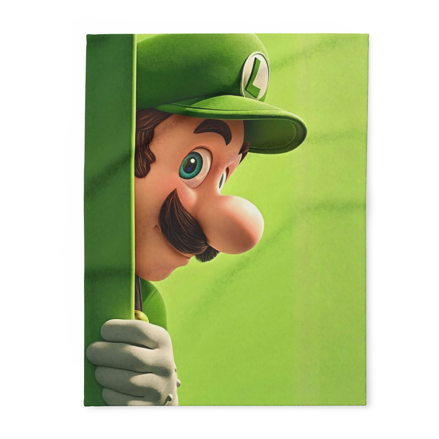Luigi Peek Fleece Blanket – Green Video Game Character Throw