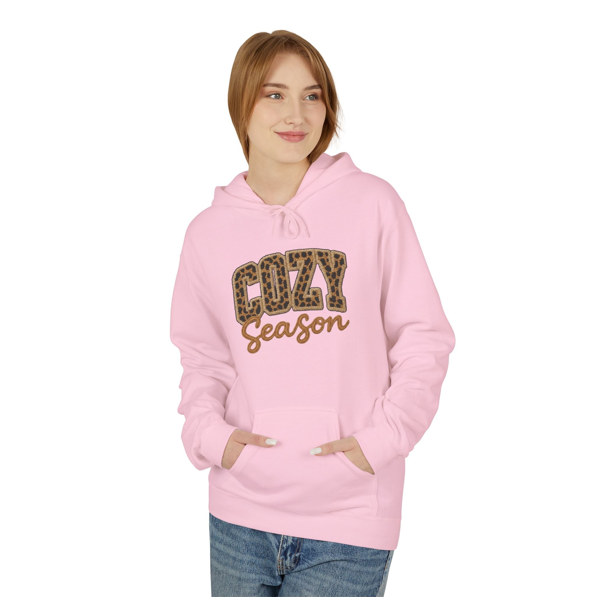 Cozy Season Leopard Hoodie — Fall Winter Graphic Pullover