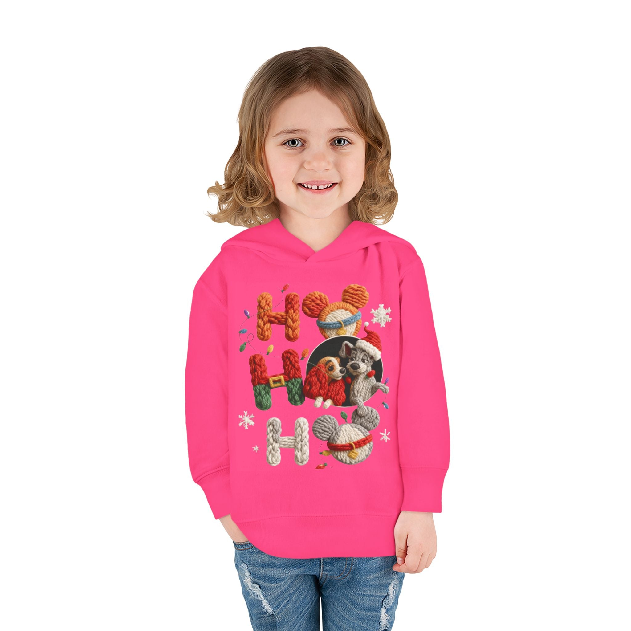 Toddler Hoodie "Ho Ho Ho" Festive Raccoon Christmas Pullover