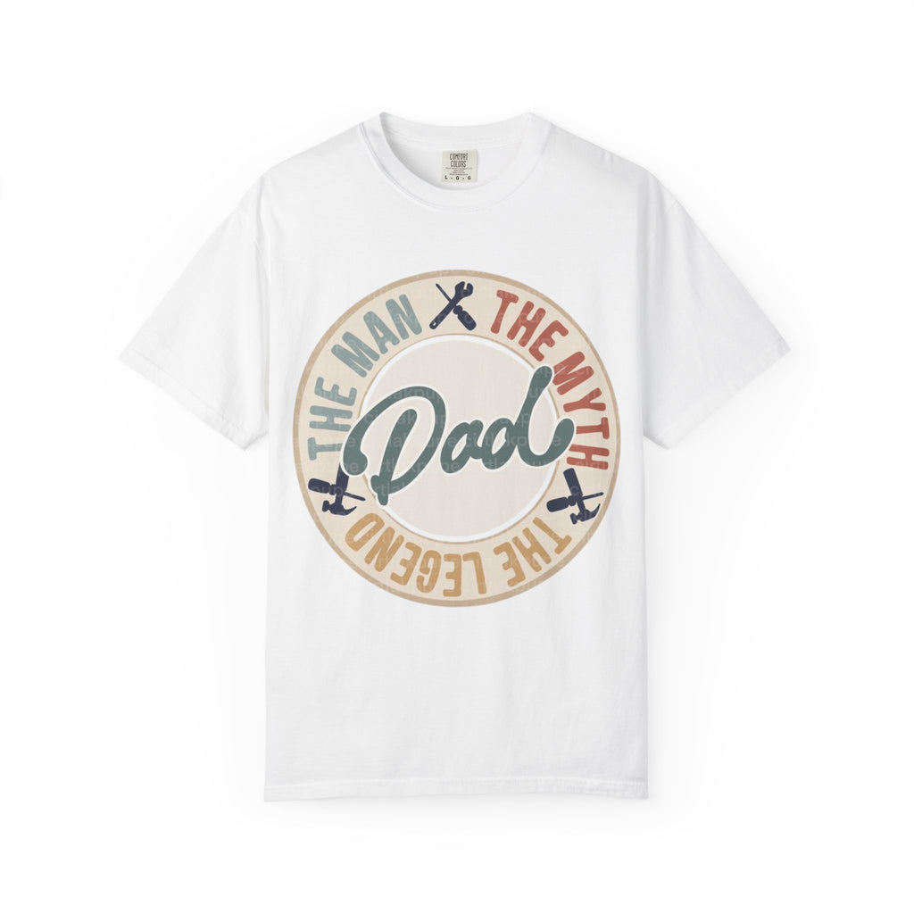 Dad Retro Badge T-Shirt — “Dad: The Man, The Myth, The Legend” Father’s Day Tee