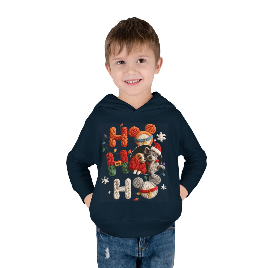 Toddler Hoodie "Ho Ho Ho" Festive Raccoon Christmas Pullover