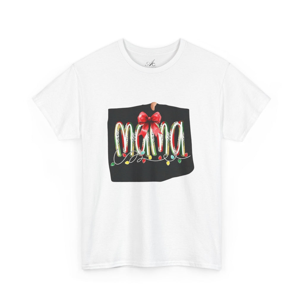 Festive Mama Tee, Cozy Holiday Shirt, Gift for Mom, Christmas T-Shirt, Unisex Cotton Tee
