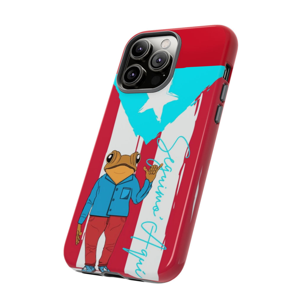 Puerto Rican Flag Frog Design ("Señorita Hops")Phone Case Isla del Encanto Phone Case – Puerto Rican Style