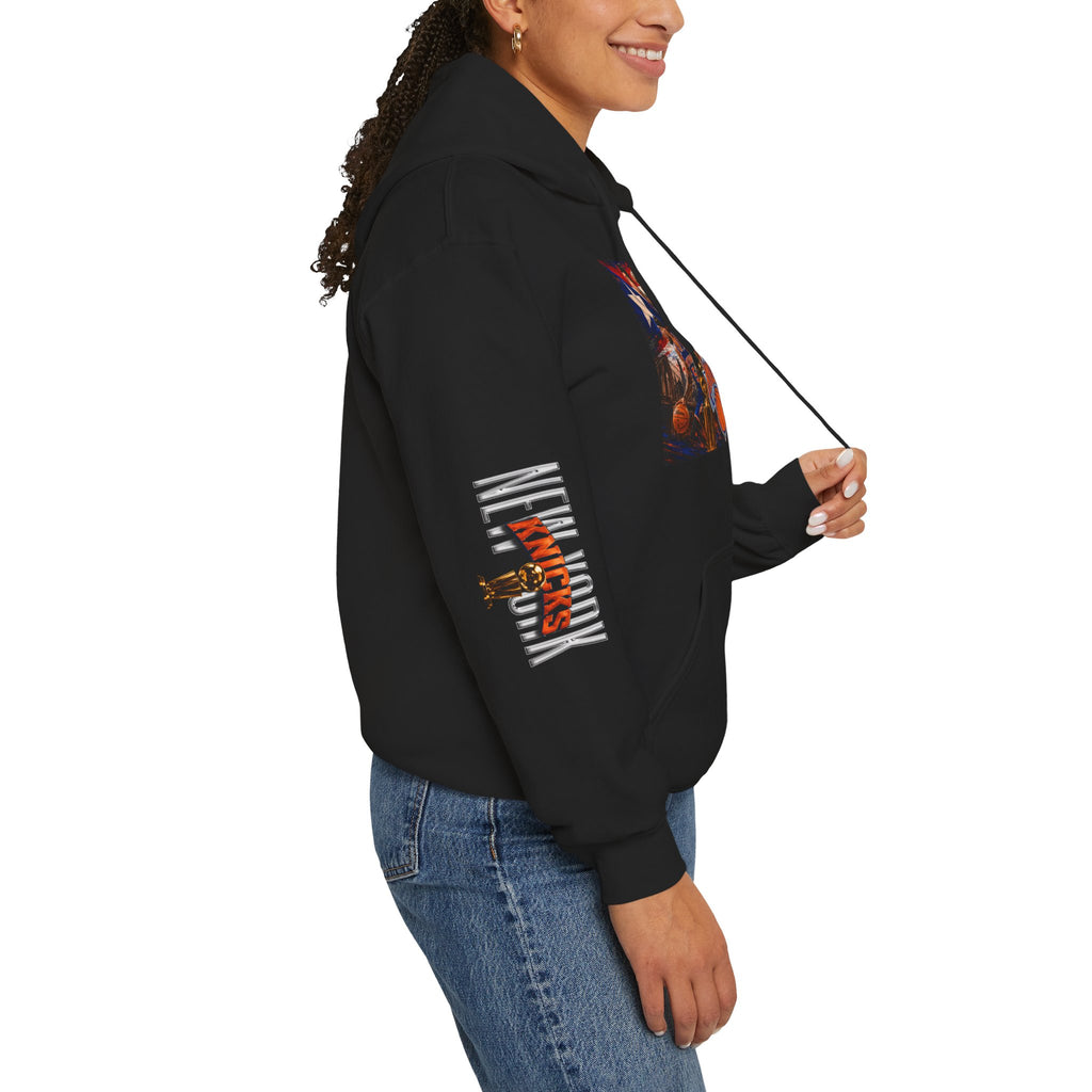 NY-K Retro Player Collage Hoodie — Basketball Fan Sweatshirt