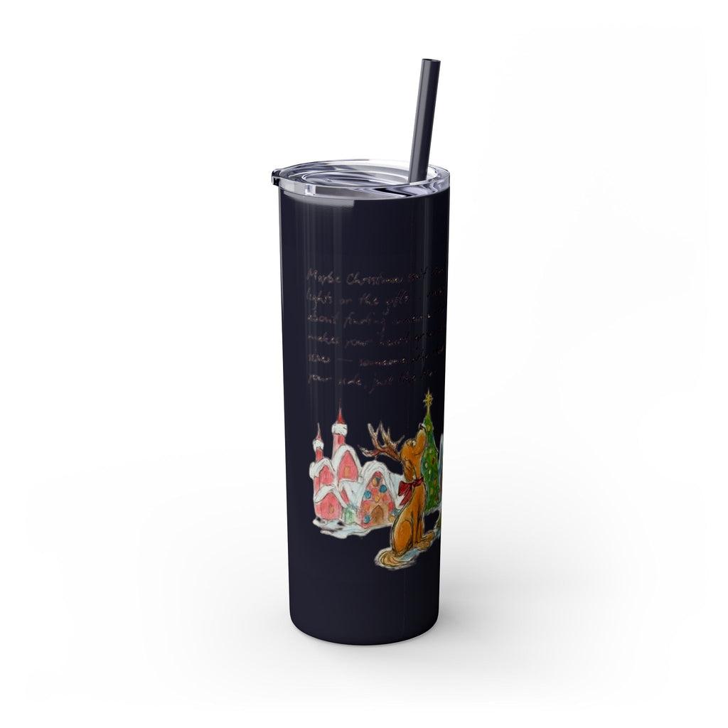 Grinch Christmas Skinny Tumbler with Straw — Dr. Seuss Holiday Quote Design, 20oz Christmas Mugs Collection