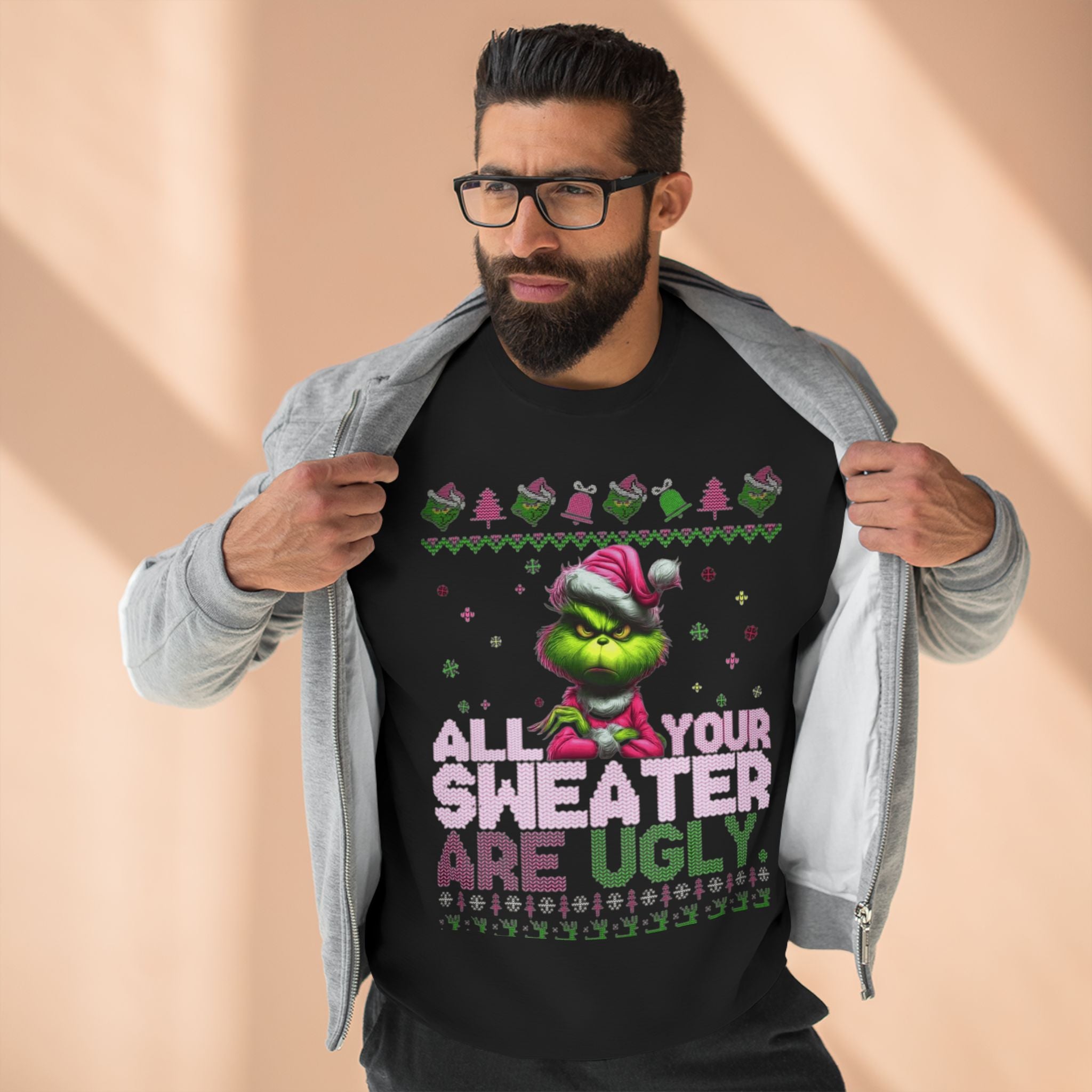Grinch 'All Your Sweaters Are Ugly' Christmas Sweatshirt Cartoon Christmas T-shirts and Sweaters
