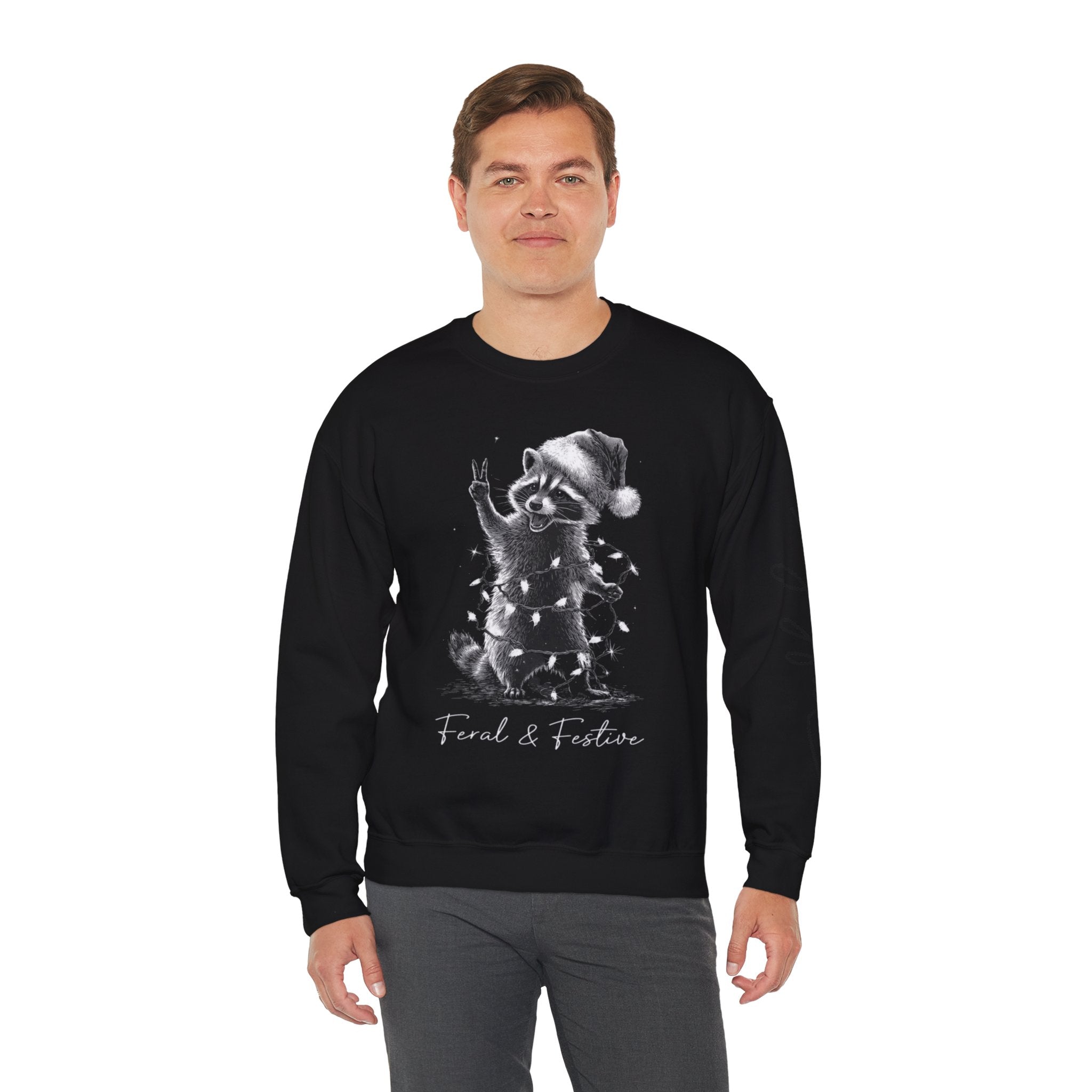 Holiday Raccoon Crewneck Sweatshirt Christmas Tshirts and sweaters,