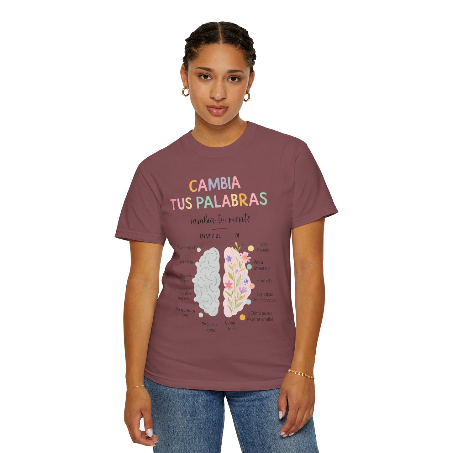Cambia Tus Palabras Floral Positivity T-Shirt