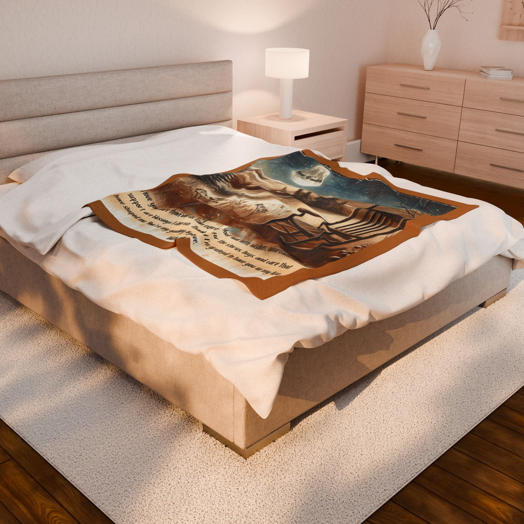 'Dear Grandma' Rocking Chair Winter Landscape Keepsake Blanket Blanket Gift for Grandma