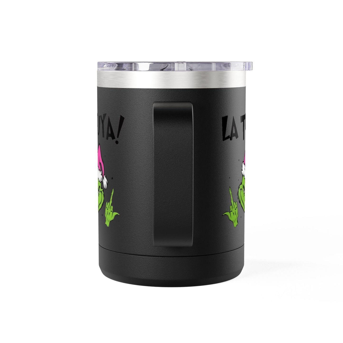 Holiday Grinch Coffee Mug Tumbler - 15oz Vaso / Taza de Acero Inoxidable – Diseño Navideño