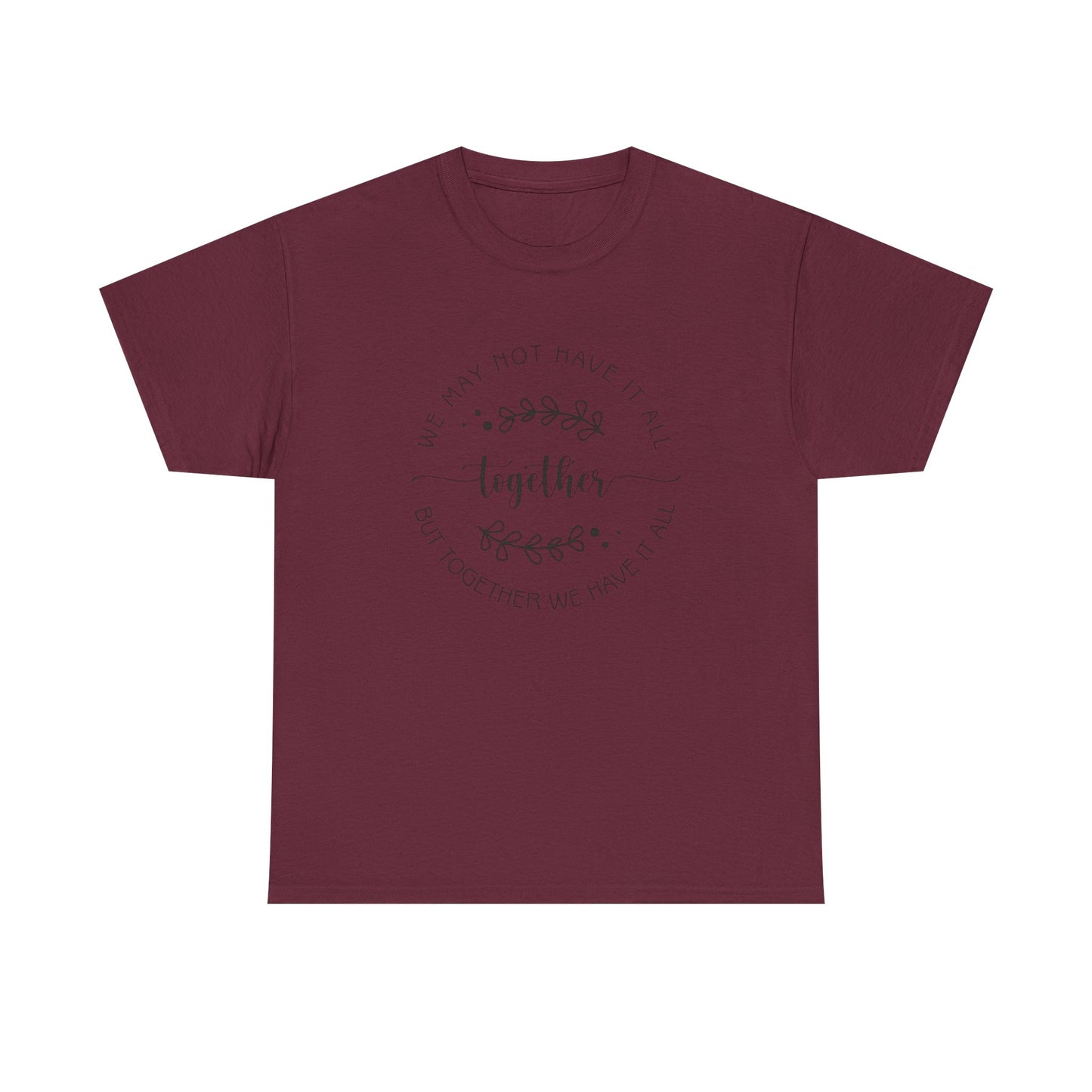 Together Floral Circle Tee  "Together" Inspirational Family Unity Shirt