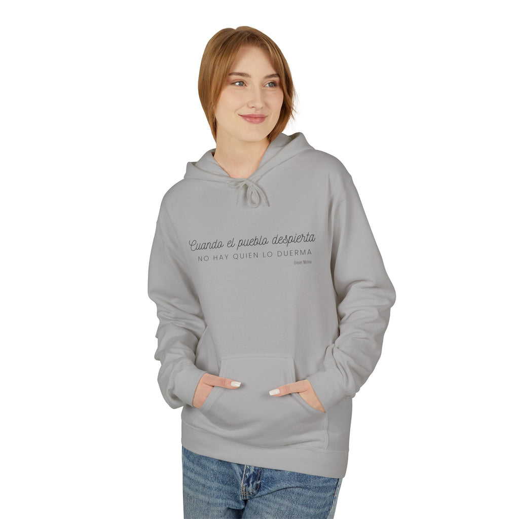 White Hoodie - "Caminas a pa'la desporta" Minimal Script Pullover