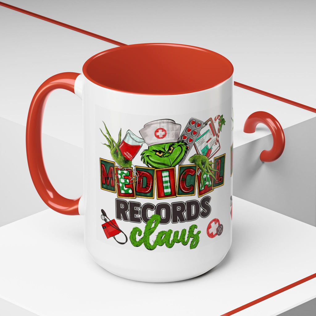 Medical Records Claus Coffee Mug — Funny Holiday Nurse & Medical Staff Gift (11/15oz) Medical Christmas Mug,