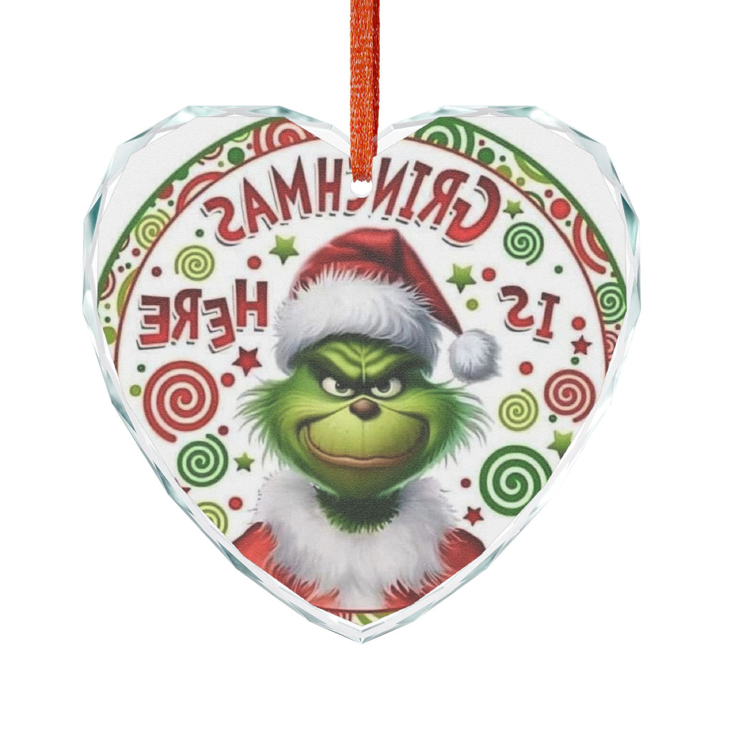 Grinch Christmas Glass Ornament - Holiday Decor
