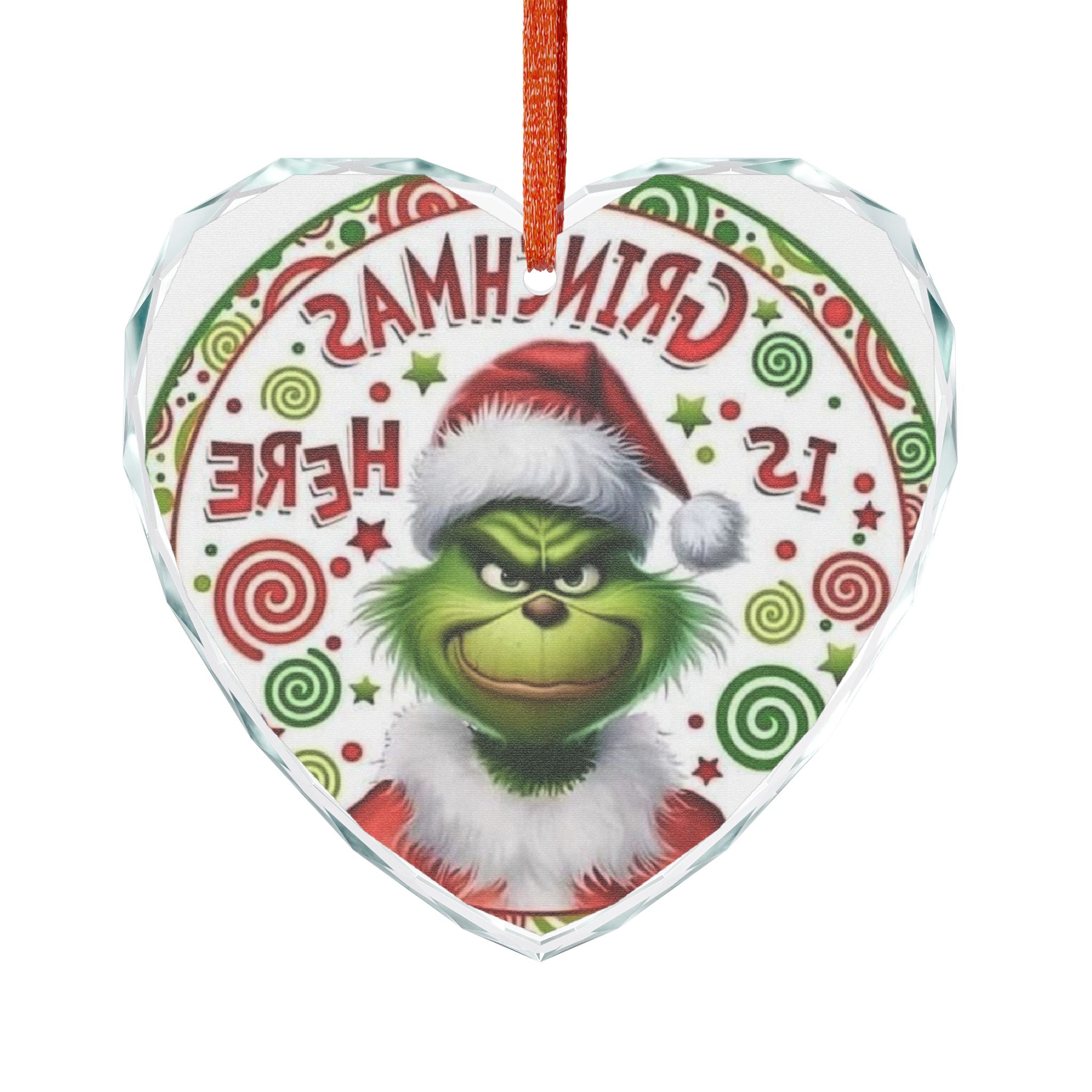 Grinch Christmas Glass Ornament - Holiday Decor
