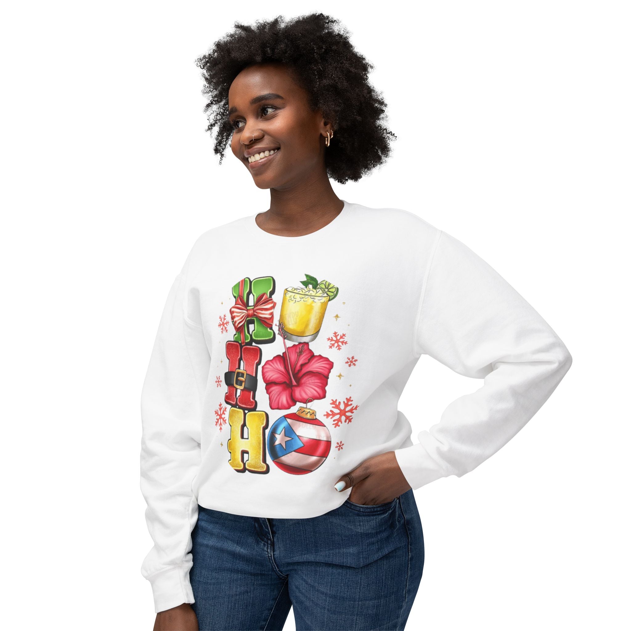 Puerto Rican culture gift Puerto Rico Aloha Holiday Crewneck Sweatshirt