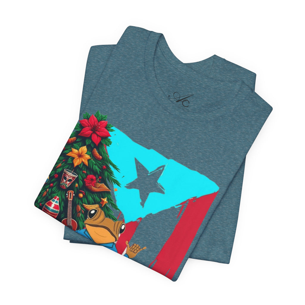 Puerto Rico Holiday T-Shirt  Coquí by Christmas Tree Graphic Puerto Rico’s Navidades